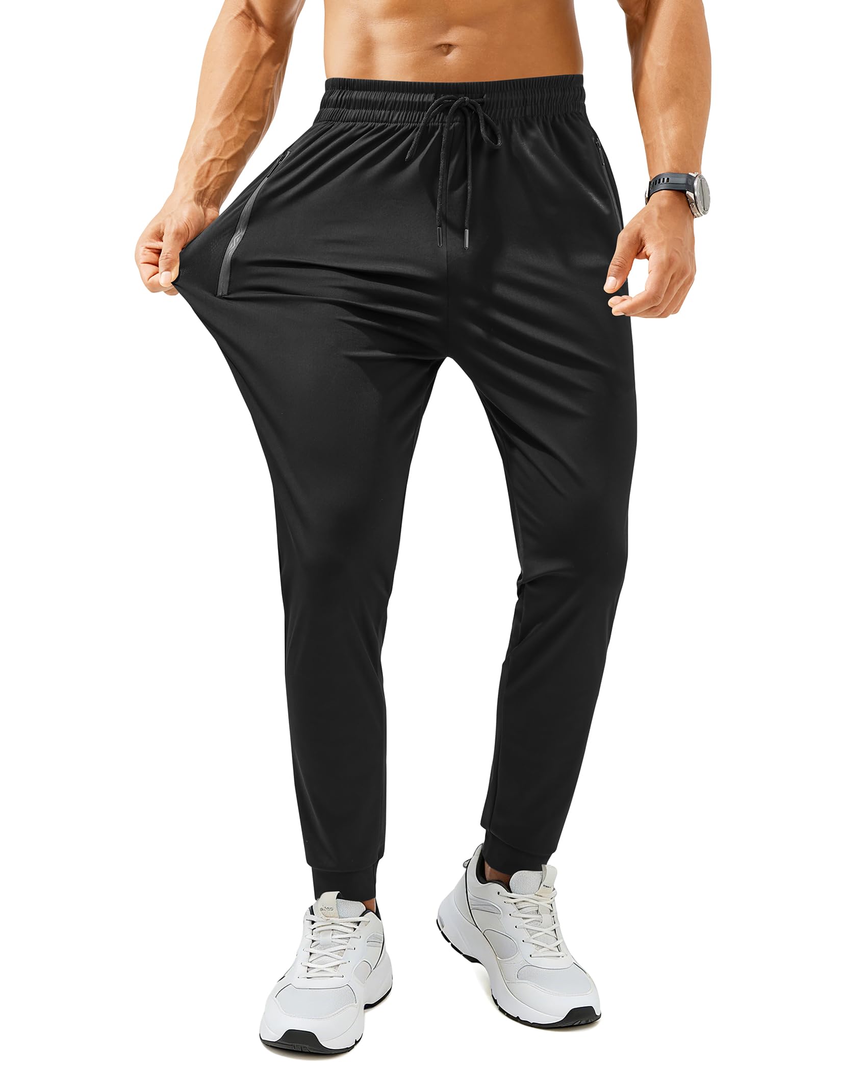 FOGFIRE Mens Sweatpants with Zipper Pockets Lightweight Athletic Joggers for Workout Running Gym Track Casual Wear