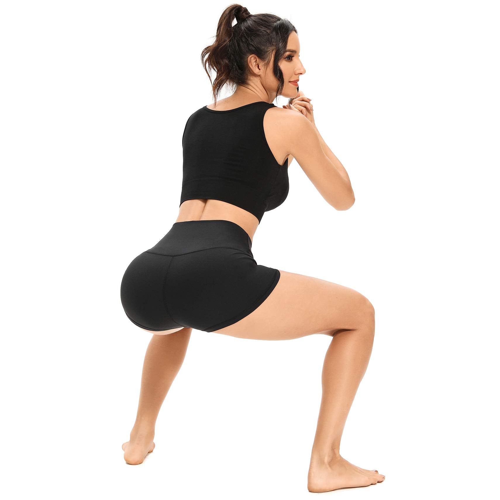 Women's High-Waist Biker Shorts with Side Pockets