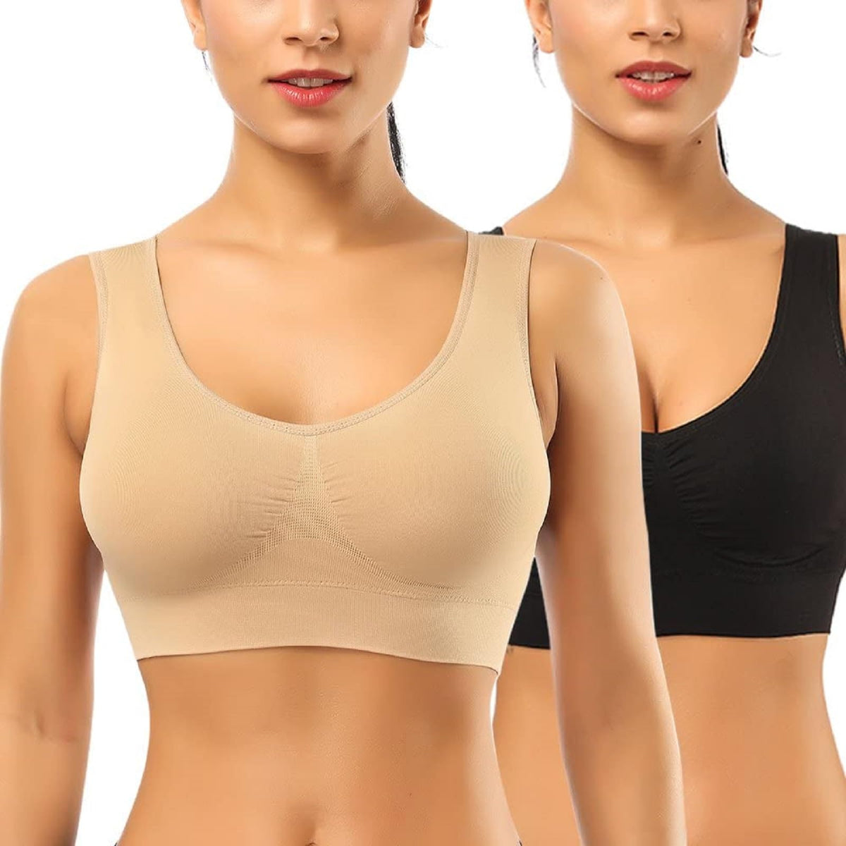 BESTENA Women Sports Bras, Seamless Removable Pads Comfort Yoga Sleep Bras