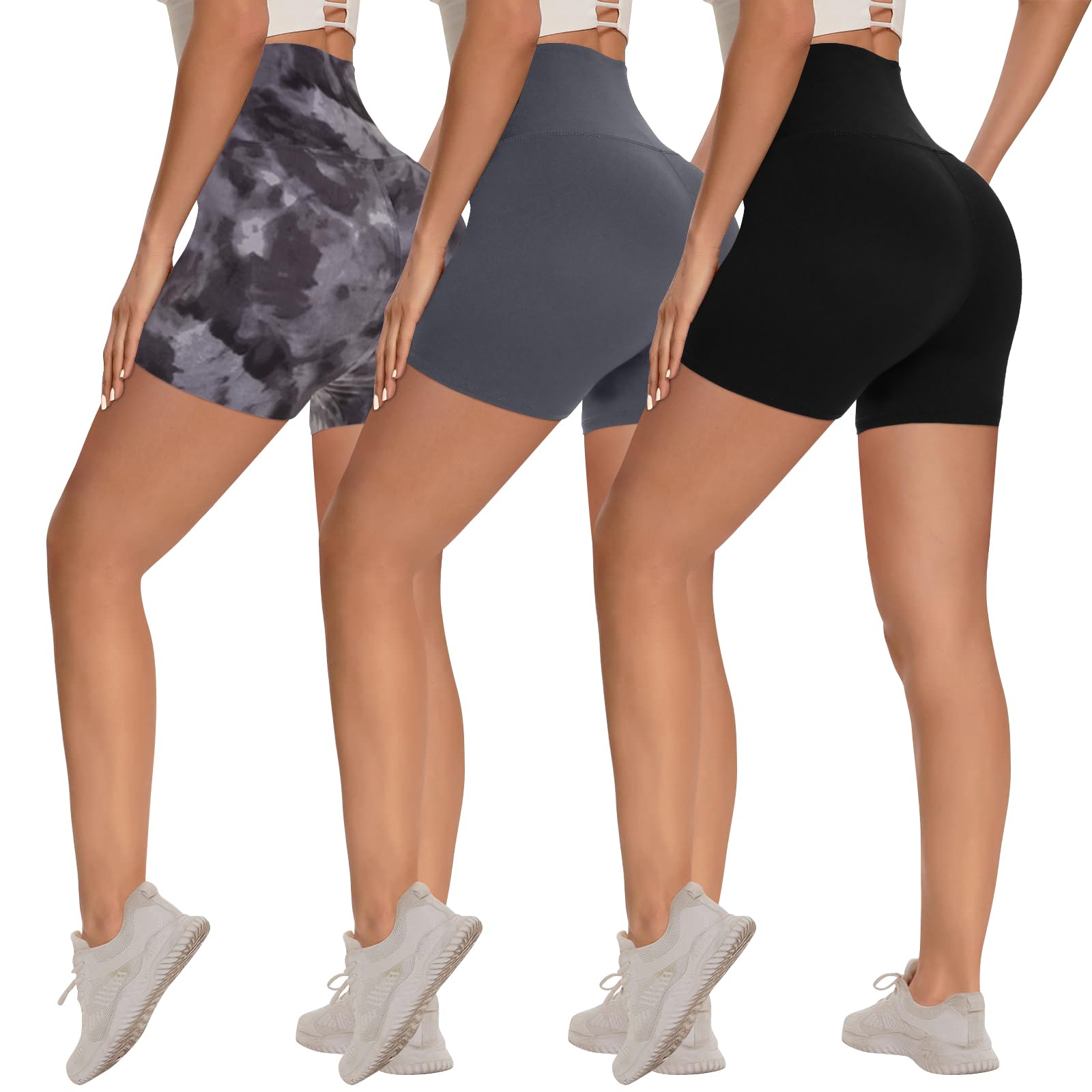 Women's 3-Pack High-Waist Tummy-Control Biker Shorts