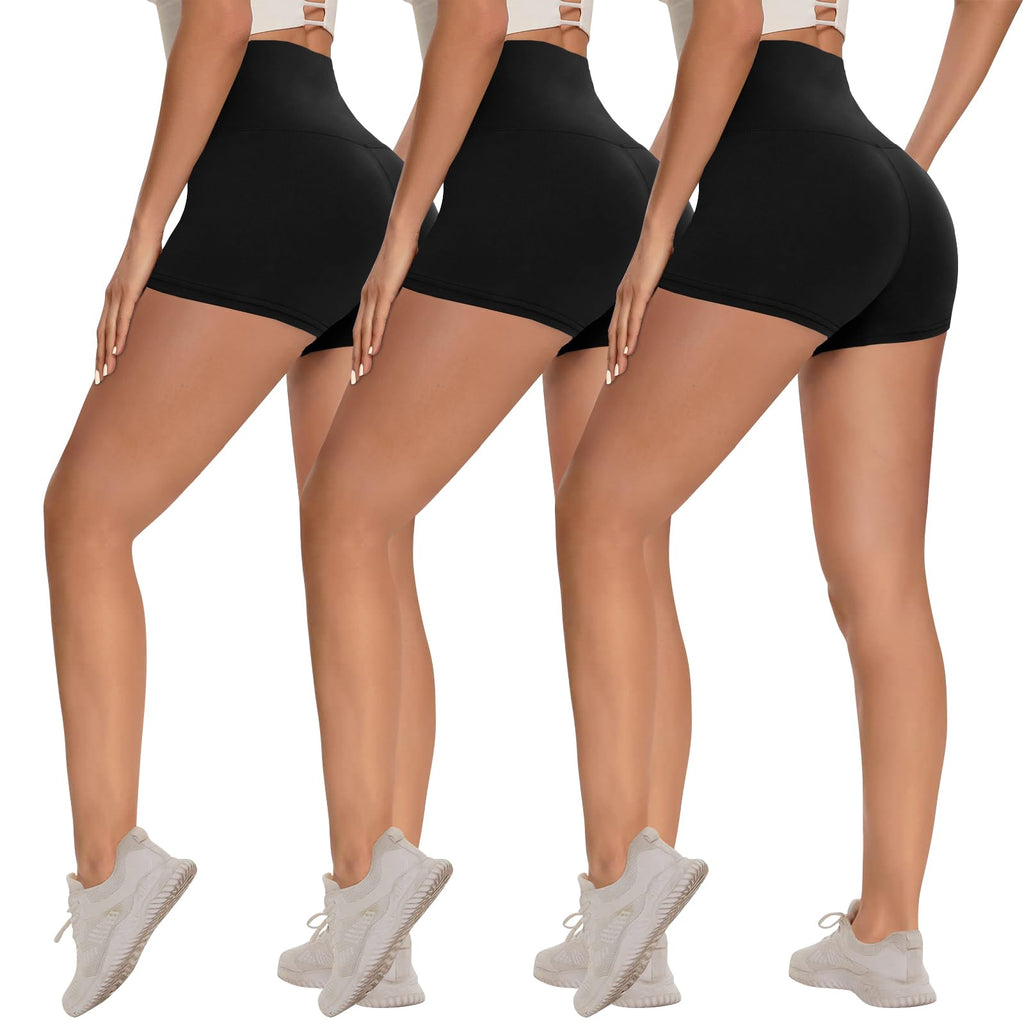 Women's 3-Pack High-Waist Tummy-Control Biker Shorts