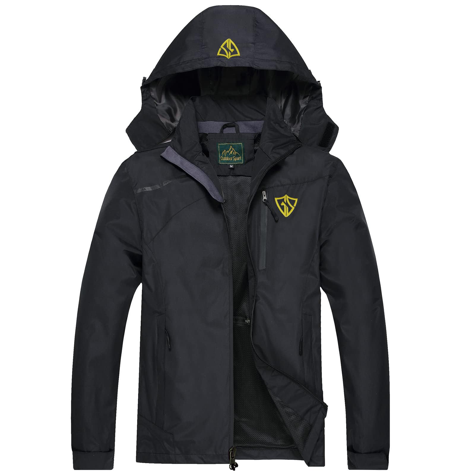 Men's Waterproof Lightweight Hooded Windbreaker Jacket
