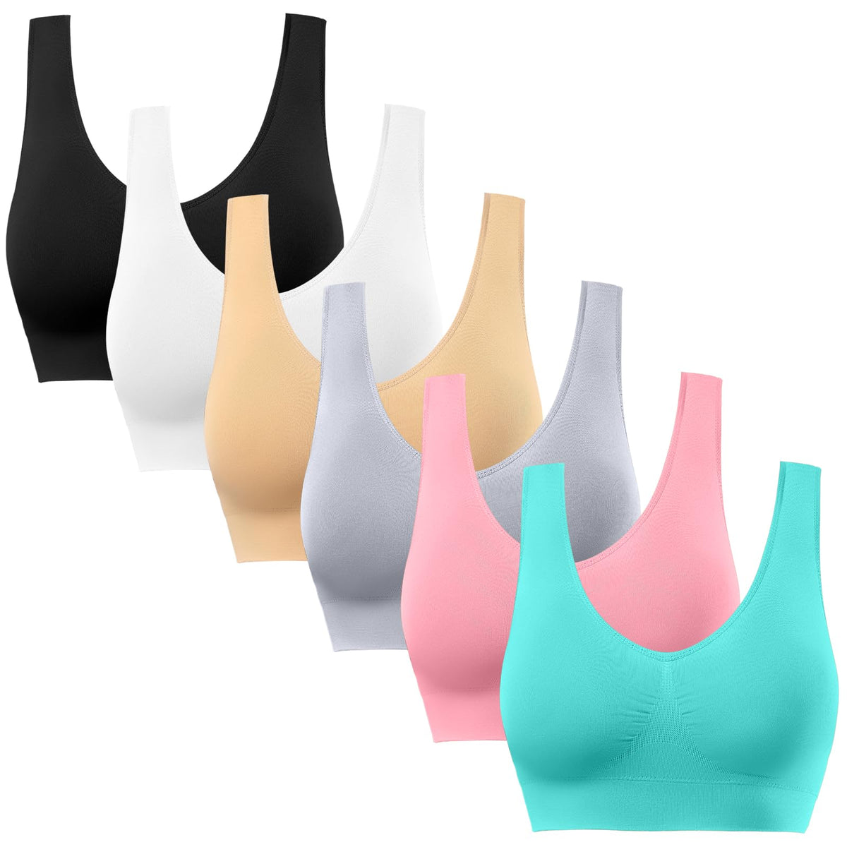 BESTENA Women Sports Bras, Seamless Removable Pads Comfort Yoga Sleep Bras