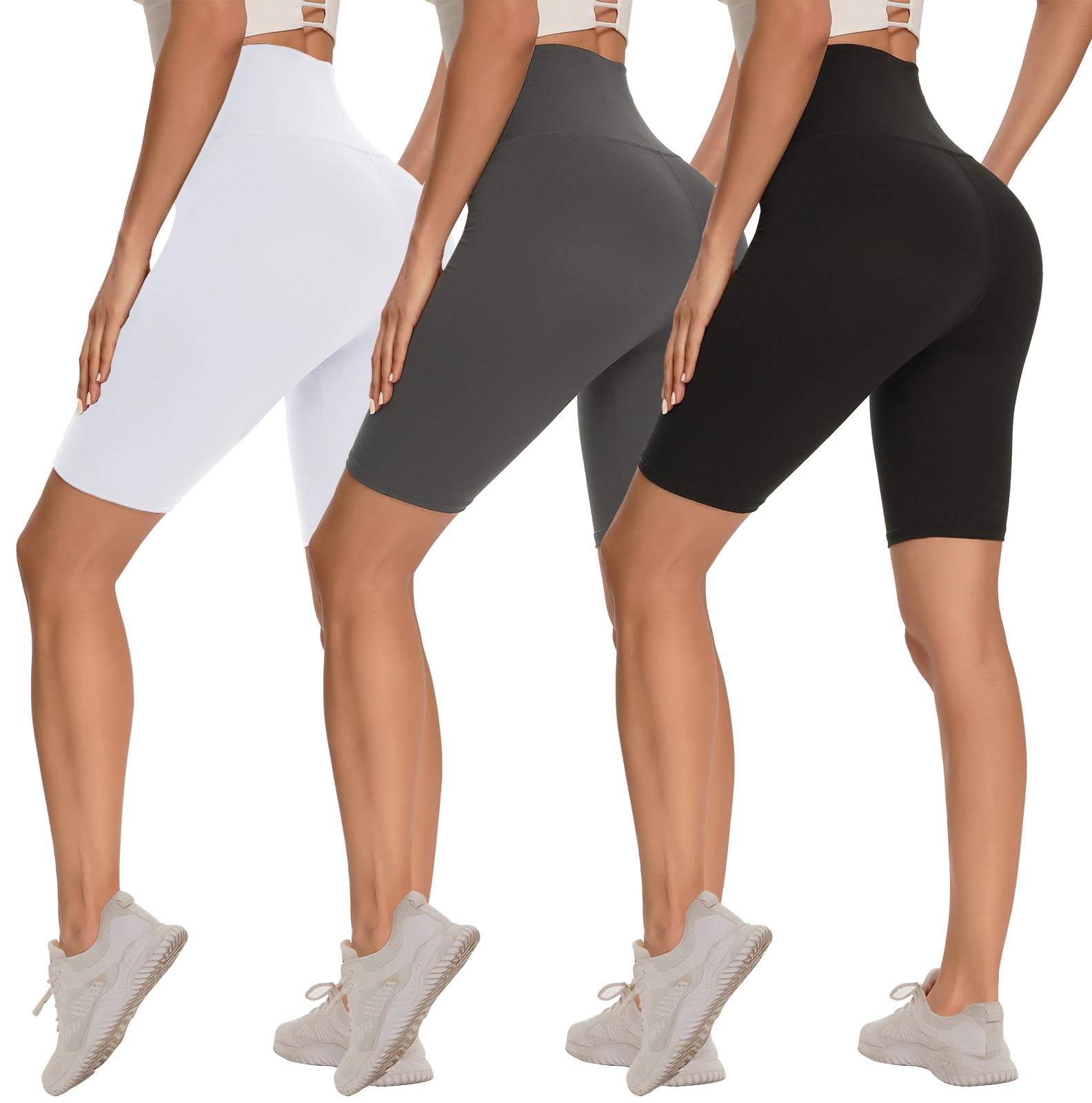 Women's 3-Pack High-Waist Tummy-Control Biker Shorts