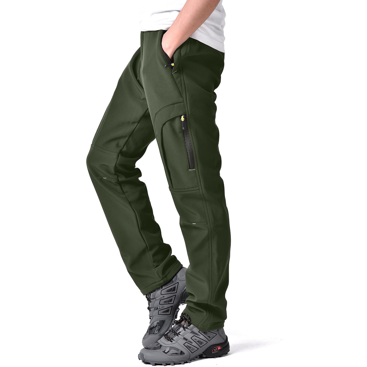 Men's Insulated Fleece-Lined Water-Repellent Hiking Pants