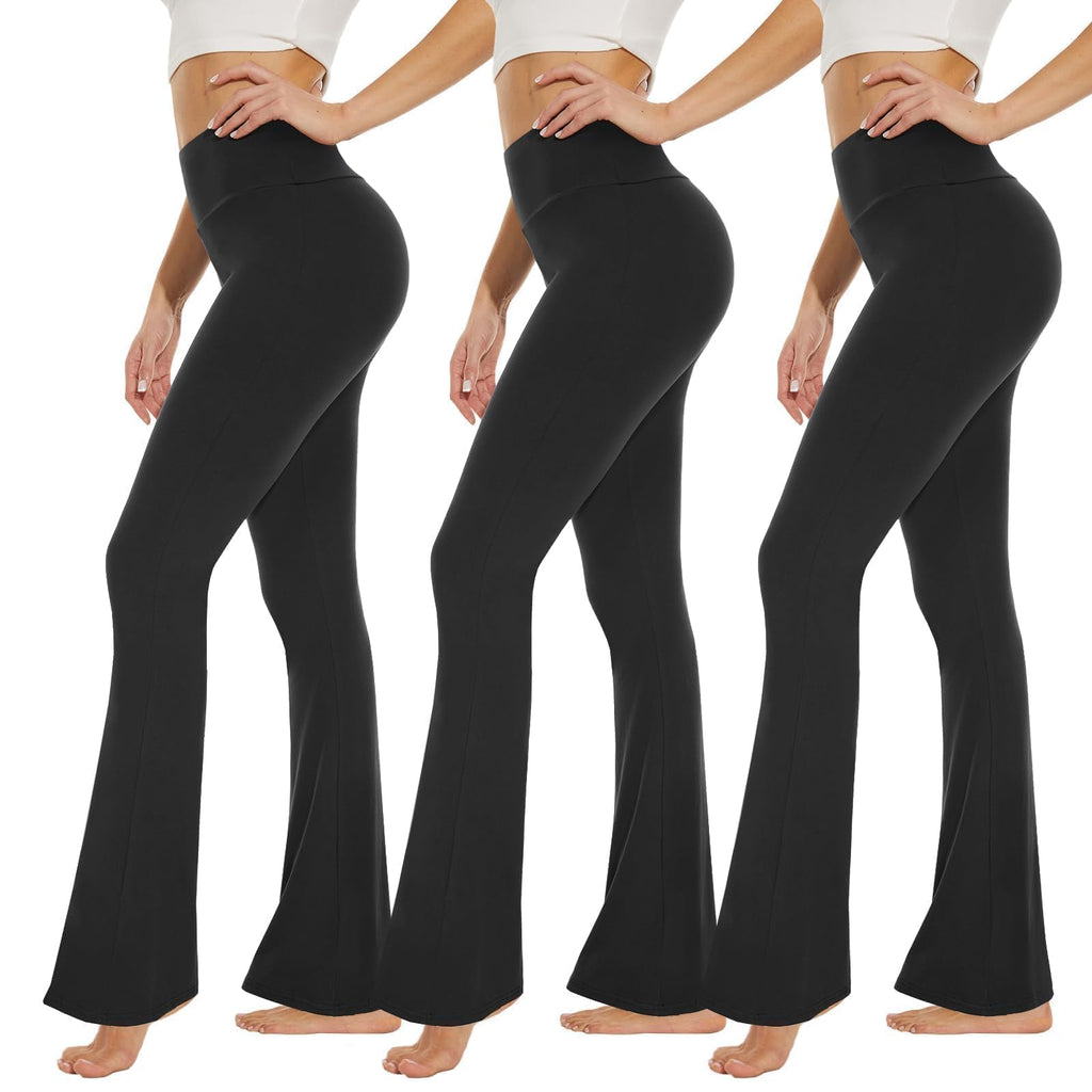 Women's 3-Pack High-Waist Tummy-Control Leggings with Pockets