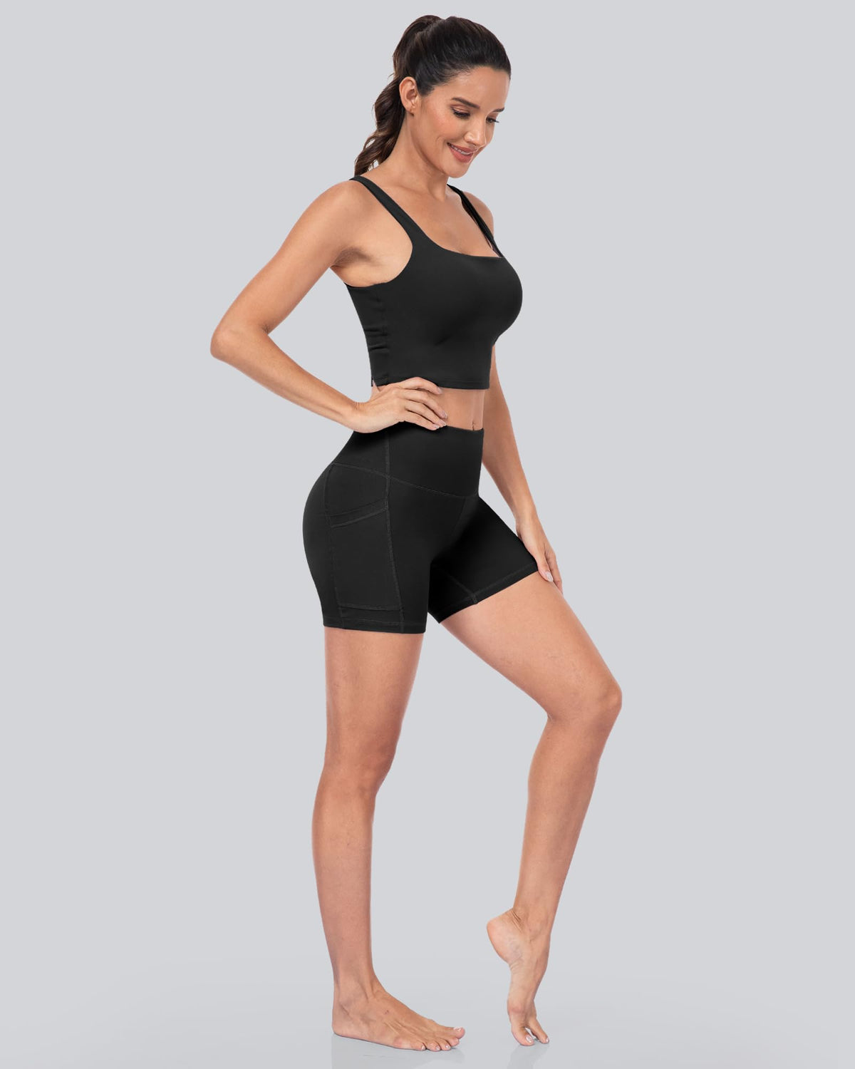 Women's 5-Inch High-Waist Biker Shorts with Pockets