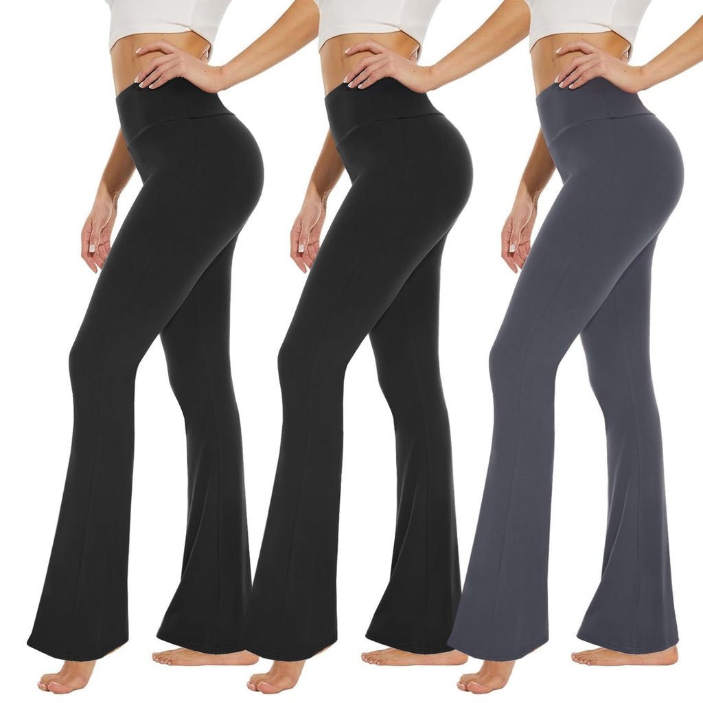 Women's 3-Pack High-Waist Tummy-Control Leggings with Pockets