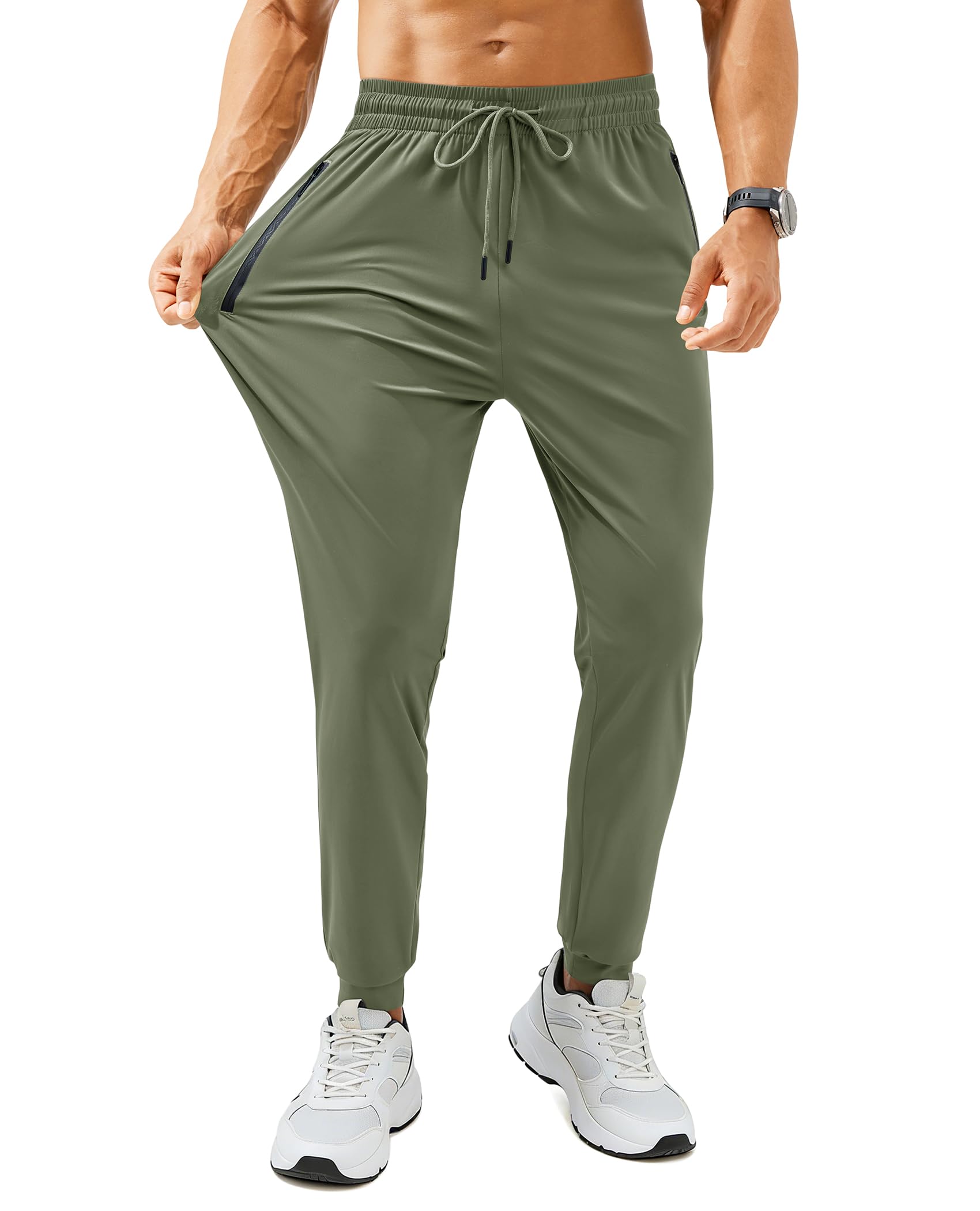FOGFIRE Mens Sweatpants with Zipper Pockets Lightweight Athletic Joggers for Workout Running Gym Track Casual Wear
