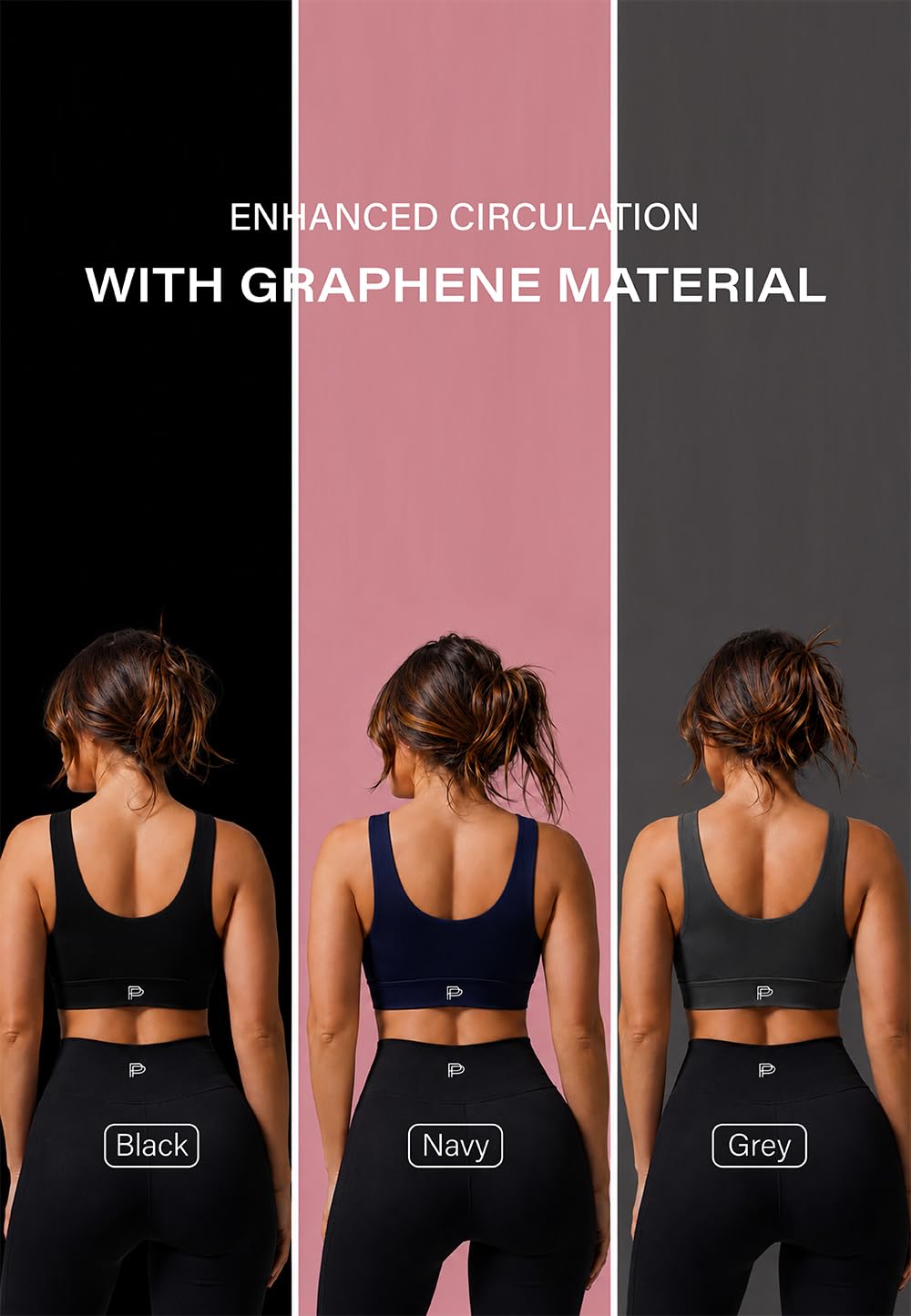 Women's Graphene Front-Closure Sports Bra with Support