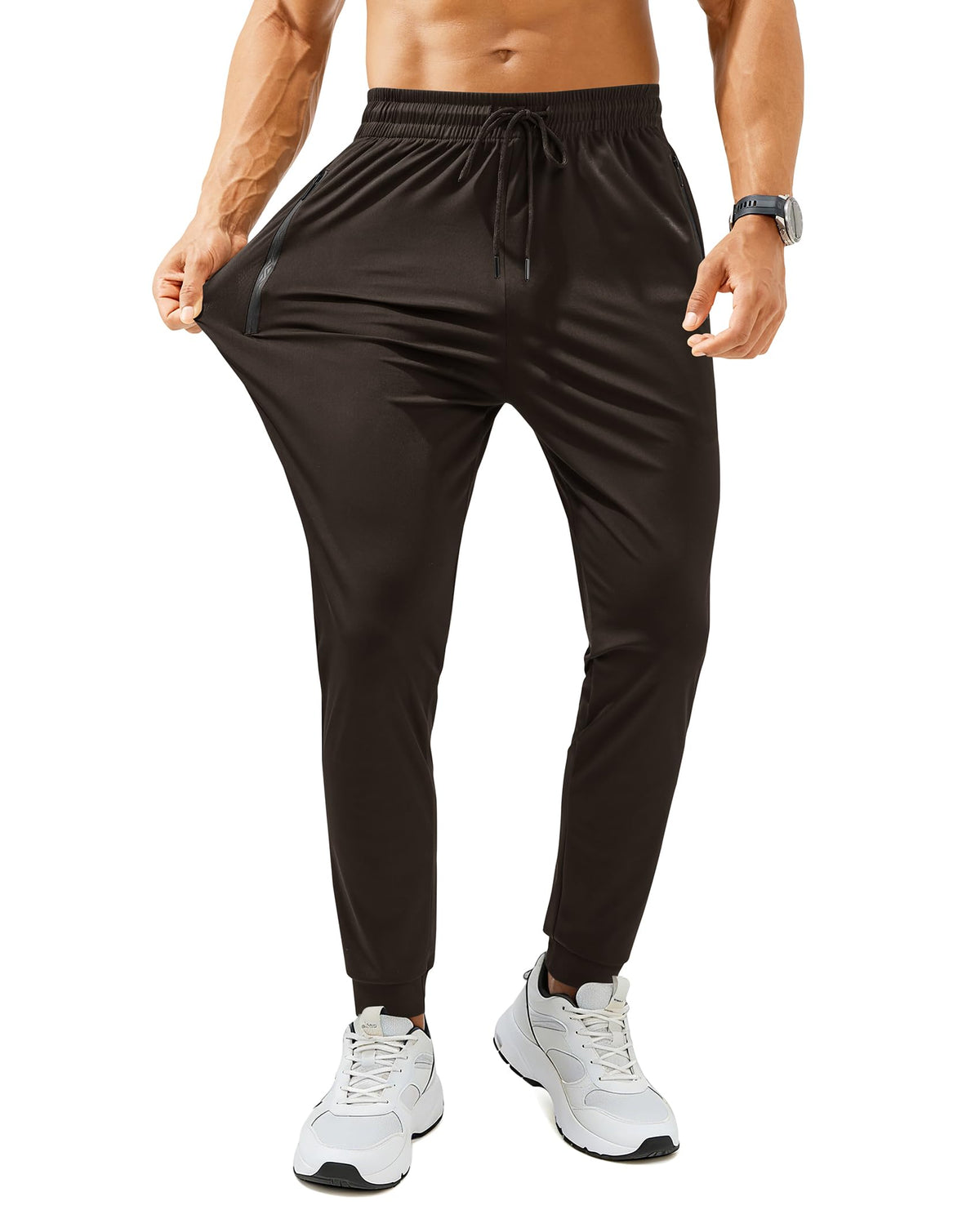 FOGFIRE Mens Sweatpants with Zipper Pockets Lightweight Athletic Joggers for Workout Running Gym Track Casual Wear