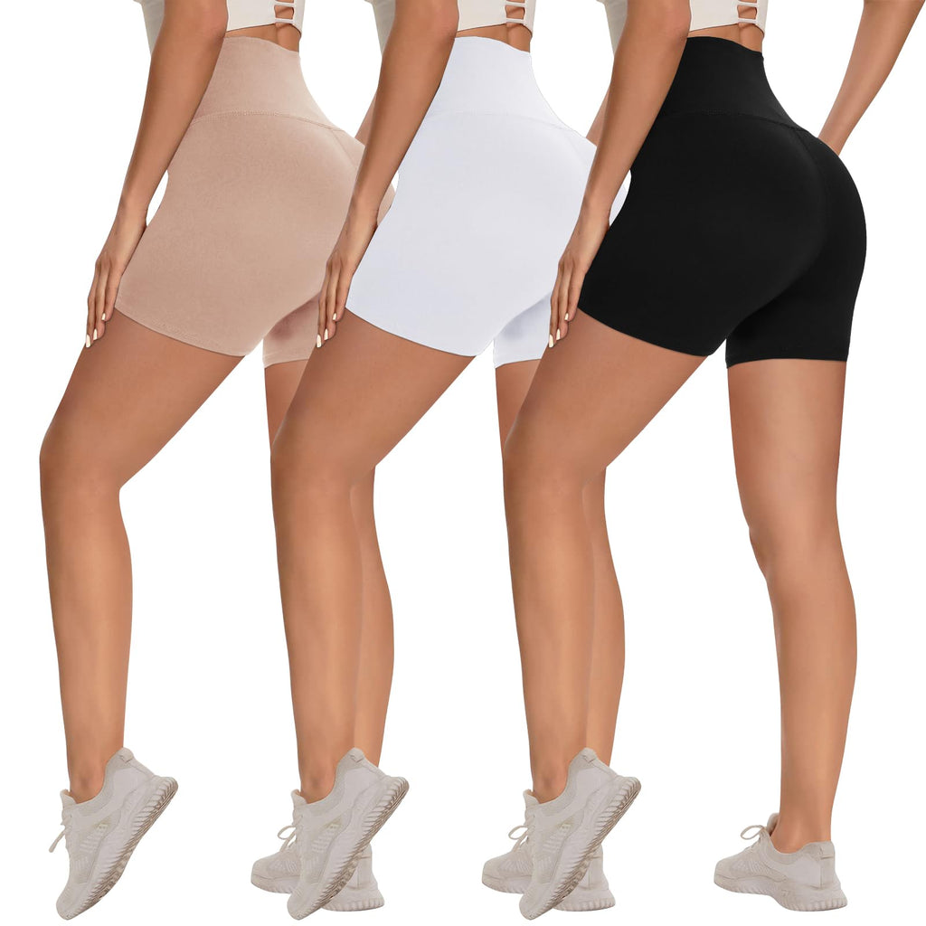 Women's 3-Pack High-Waist Tummy-Control Biker Shorts