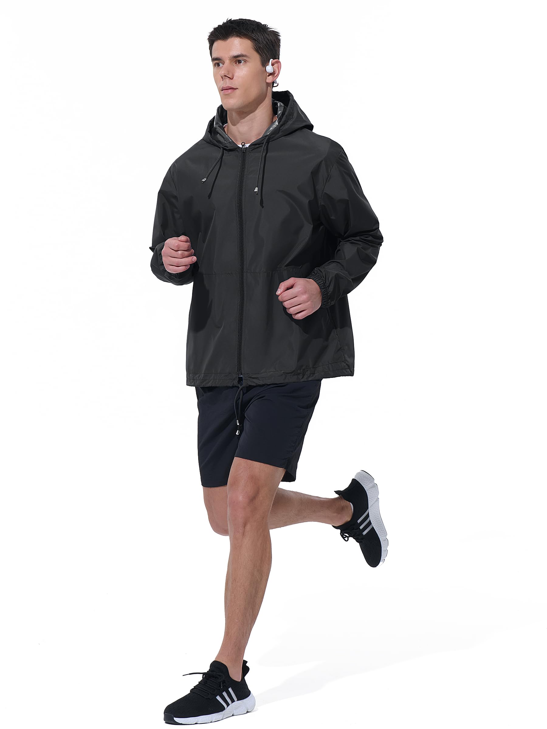 Men's Waterproof Lightweight Windbreaker Rain Jacket