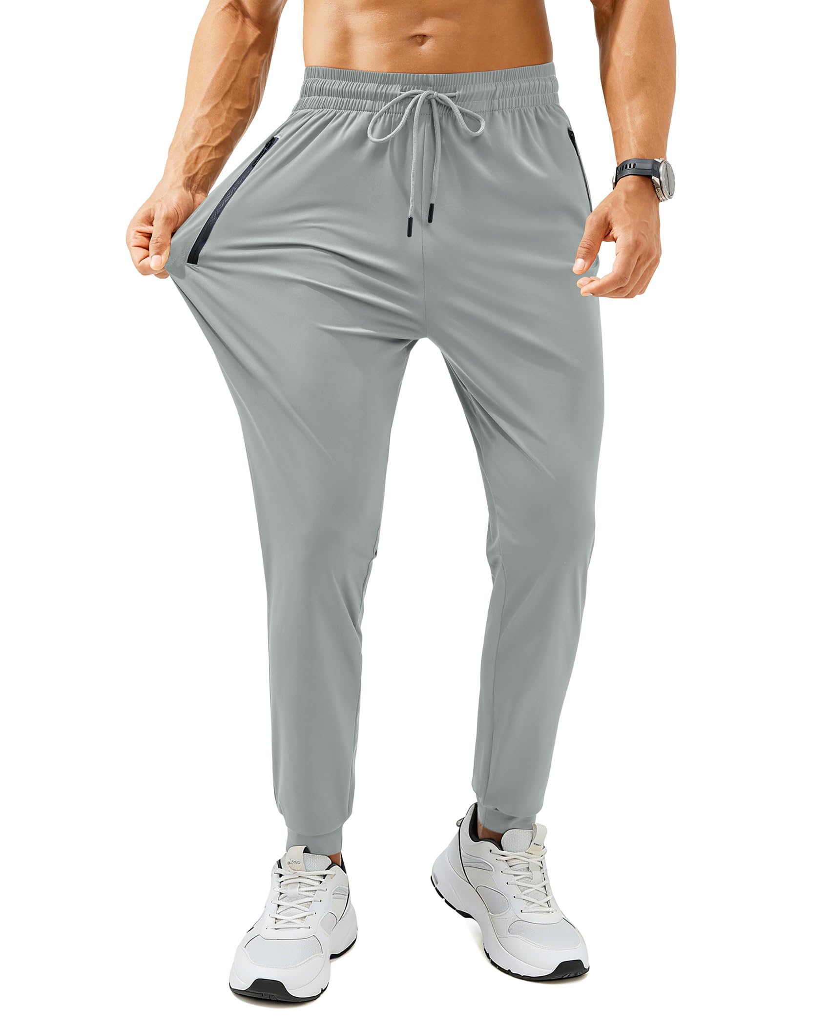 FOGFIRE Mens Sweatpants with Zipper Pockets Lightweight Athletic Joggers for Workout Running Gym Track Casual Wear