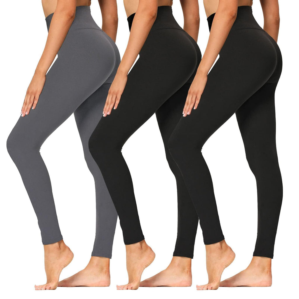 Women's 3-Pack High-Waist Tummy-Control Leggings with Pockets