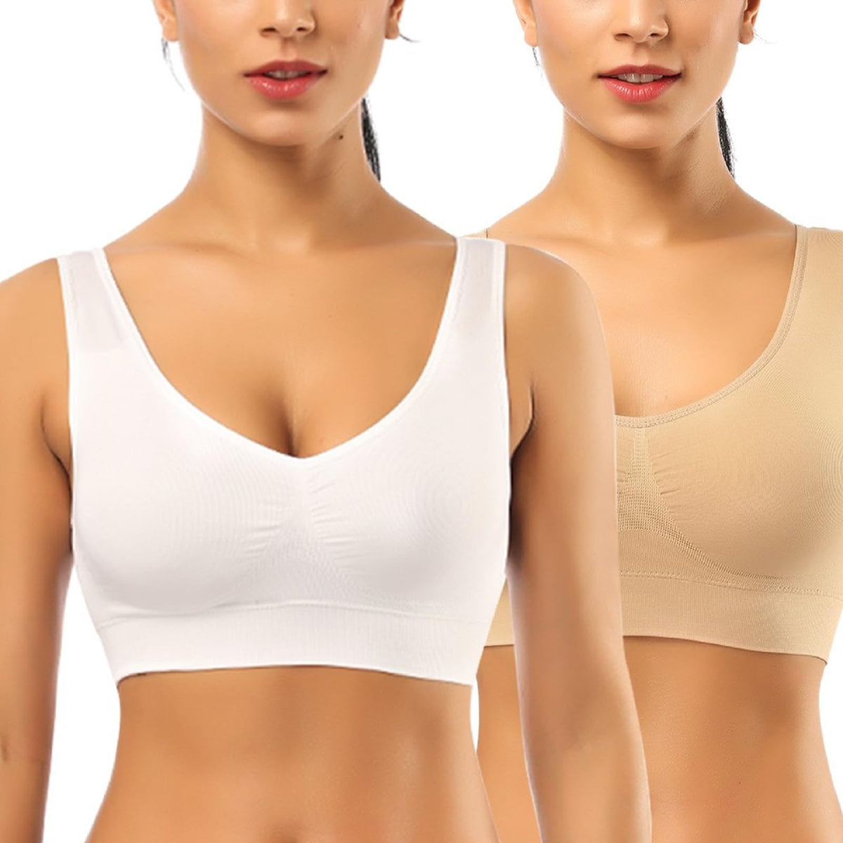 BESTENA Women Sports Bras, Seamless Removable Pads Comfort Yoga Sleep Bras