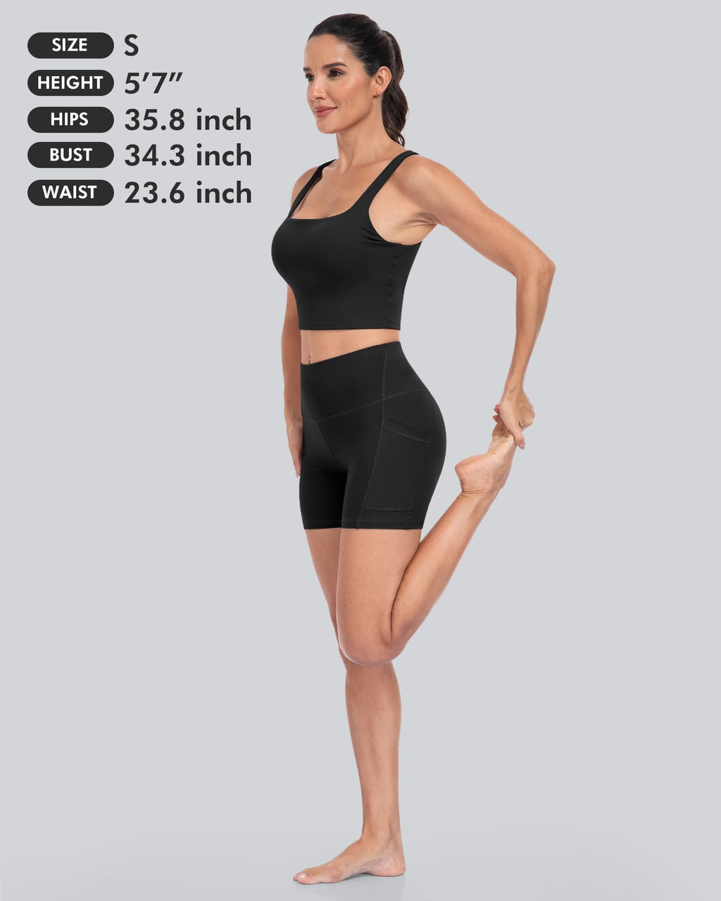 Women's 5-Inch High-Waist Biker Shorts with Pockets