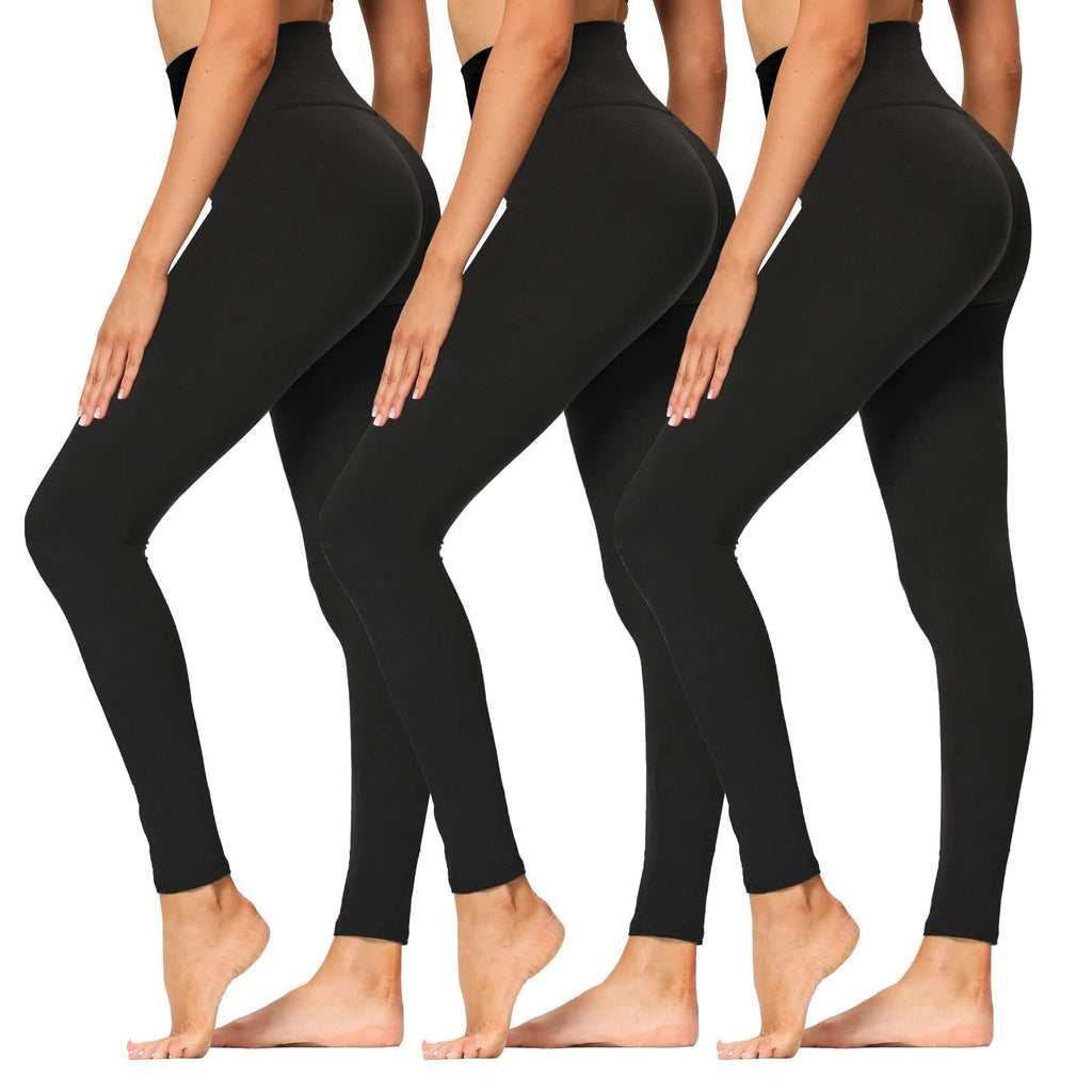 Women's 3-Pack High-Waist Tummy-Control Leggings with Pockets