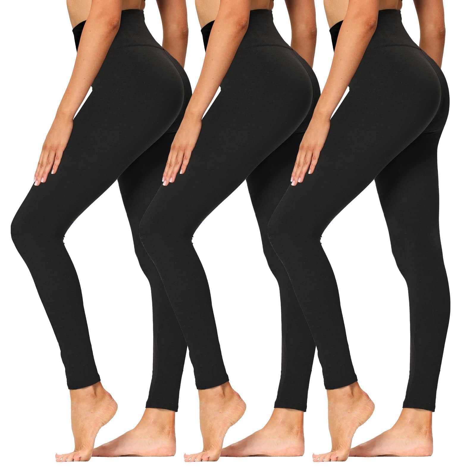 Syrinx 3-Pack High-Waisted Leggings with Pockets for Women, Tummy Control