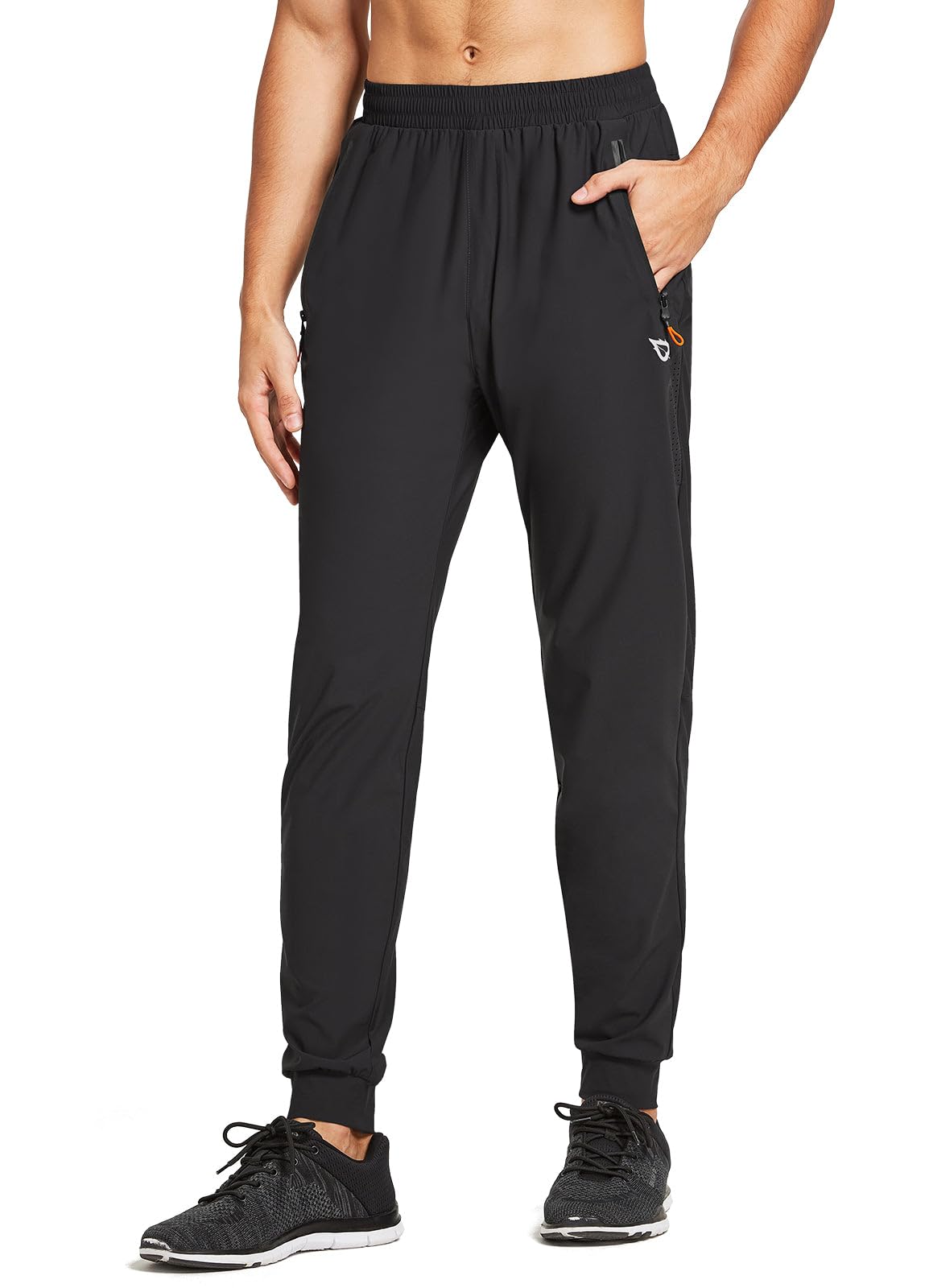 baleaf Men's Running Pants Lightweight Joggers with Zipper Pockets