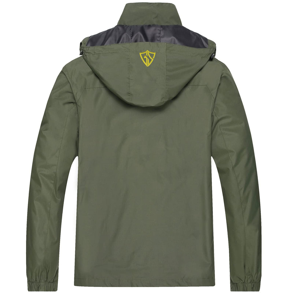Men's Waterproof Lightweight Hooded Windbreaker Jacket
