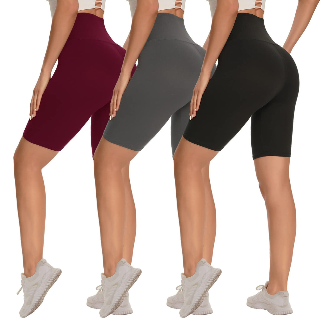 Women's 3-Pack High-Waist Tummy-Control Biker Shorts