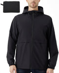 Men's Lightweight Packable Hooded Windbreaker Jacket