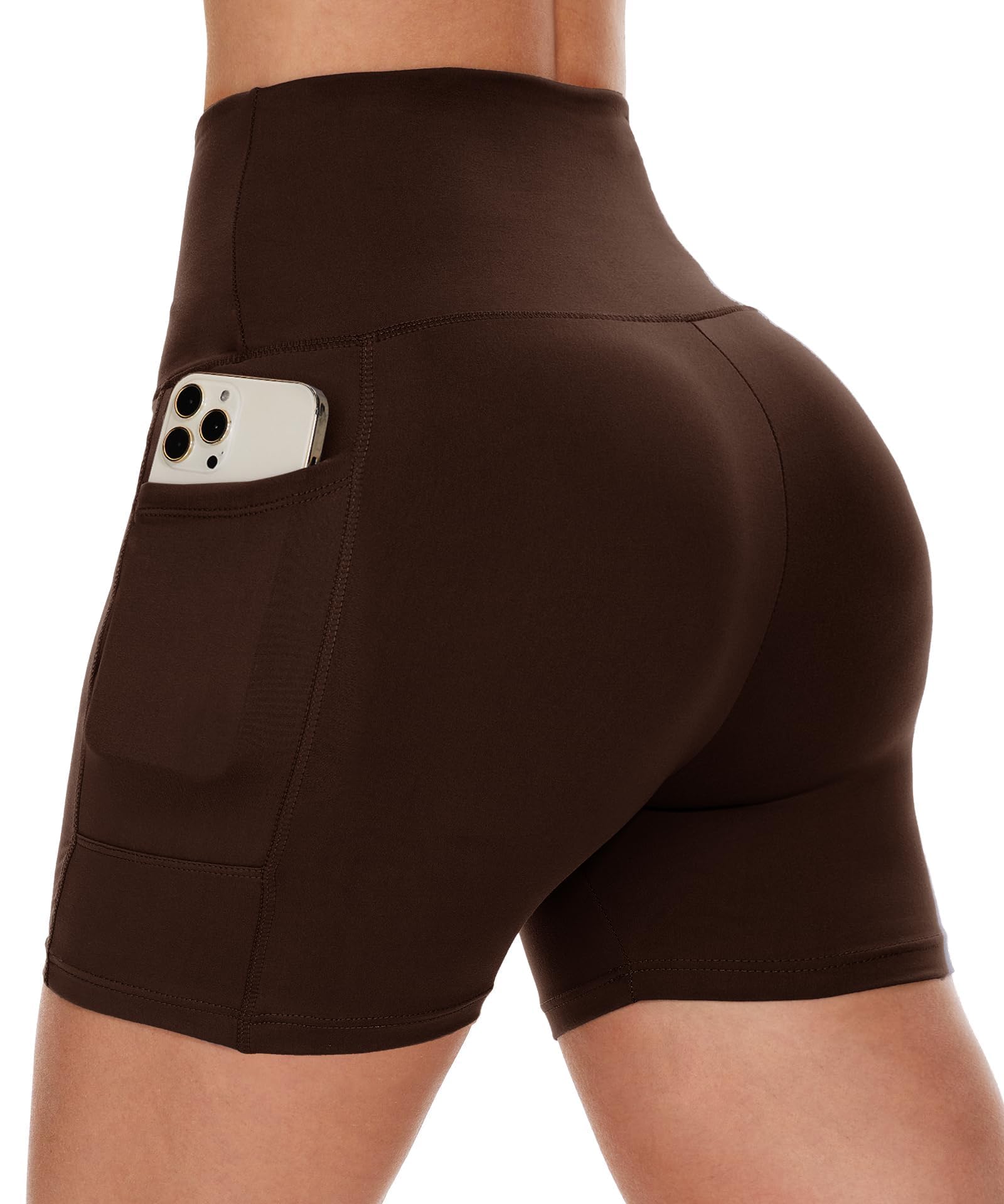 Women's High-Waist Biker Shorts with Pockets