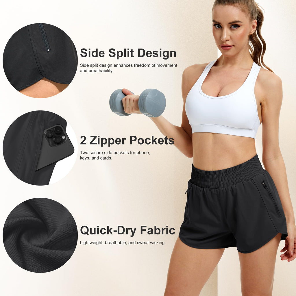 CE' CERDR 5 Pack Women's Athletic Workout Short High Waisted Running Shorts