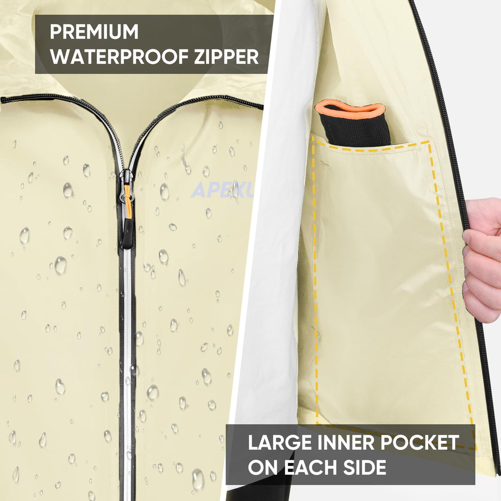 Men's Lightweight Waterproof Packable Hooded Rain Jacket