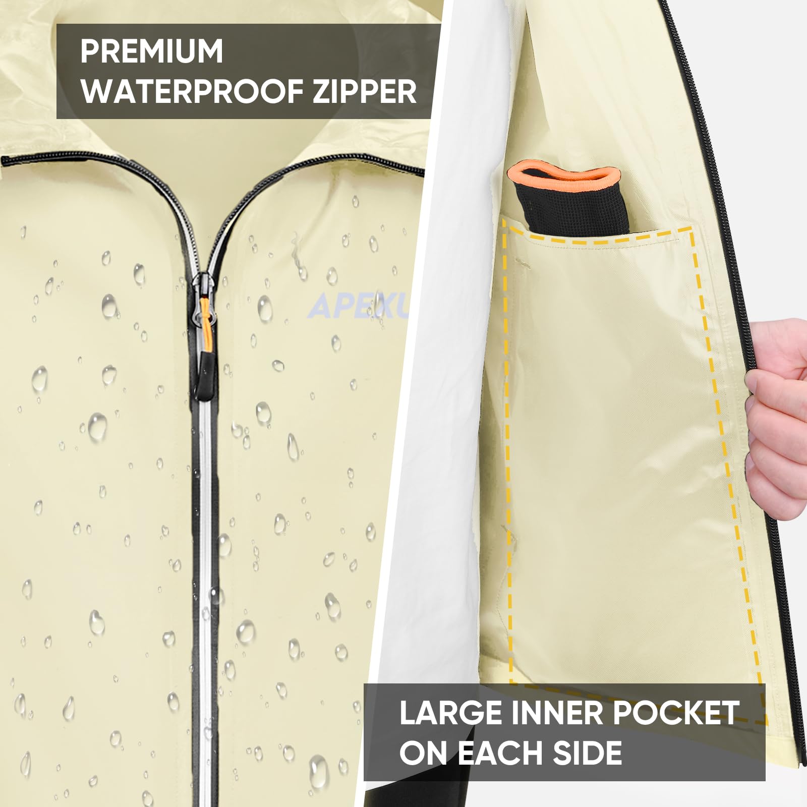 Men's Lightweight Waterproof Packable Hooded Rain Jacket