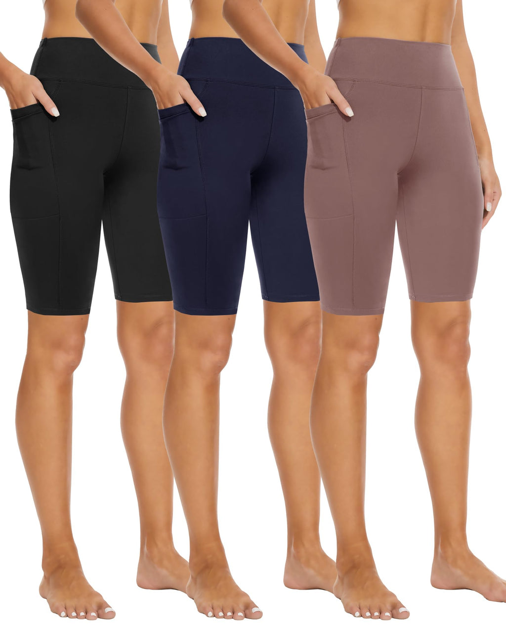 Women's 3-Pack High-Waist Tummy-Control Biker Shorts