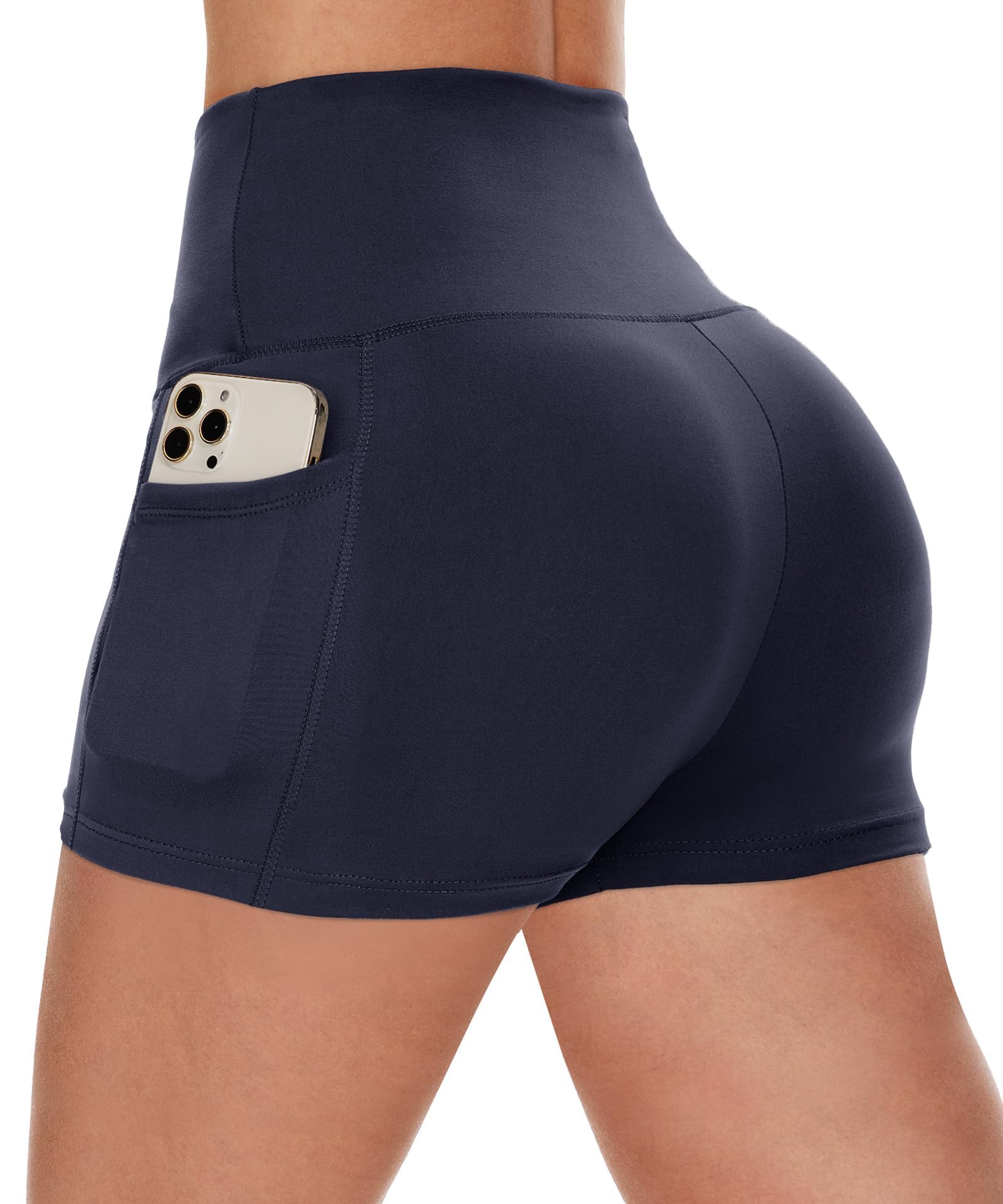 Women's High-Waist Biker Shorts with Pockets