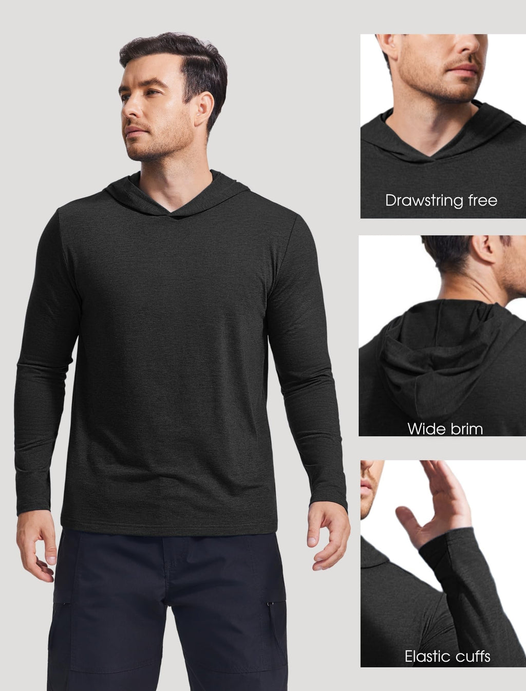 Men's Lightweight Long-Sleeve Pullover Hoodie