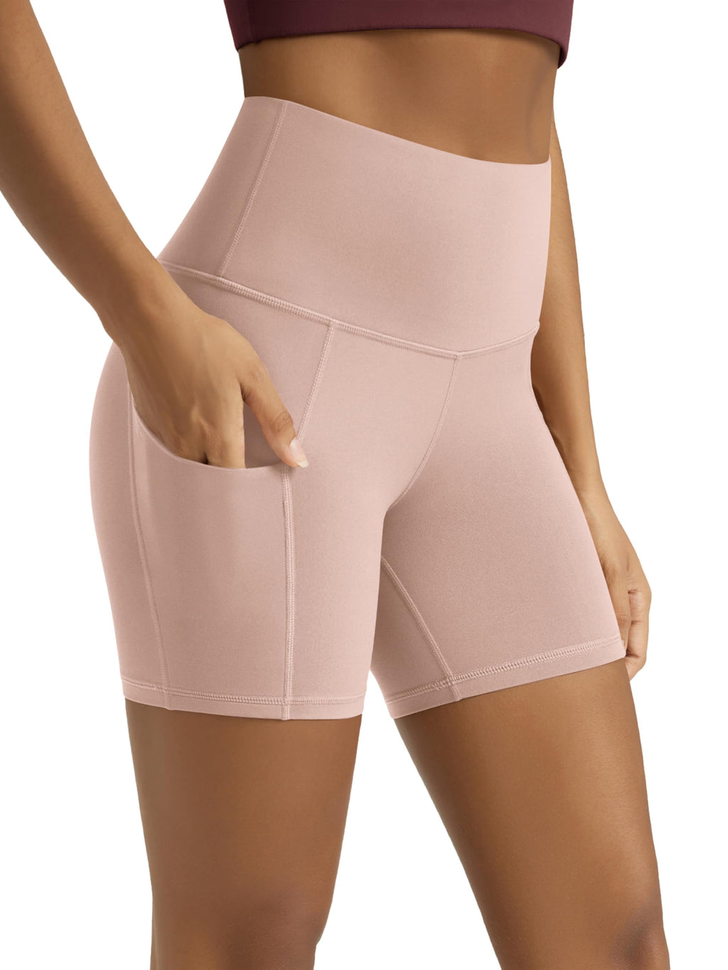 Women's High-Waist Tummy-Control Biker Shorts with Pockets