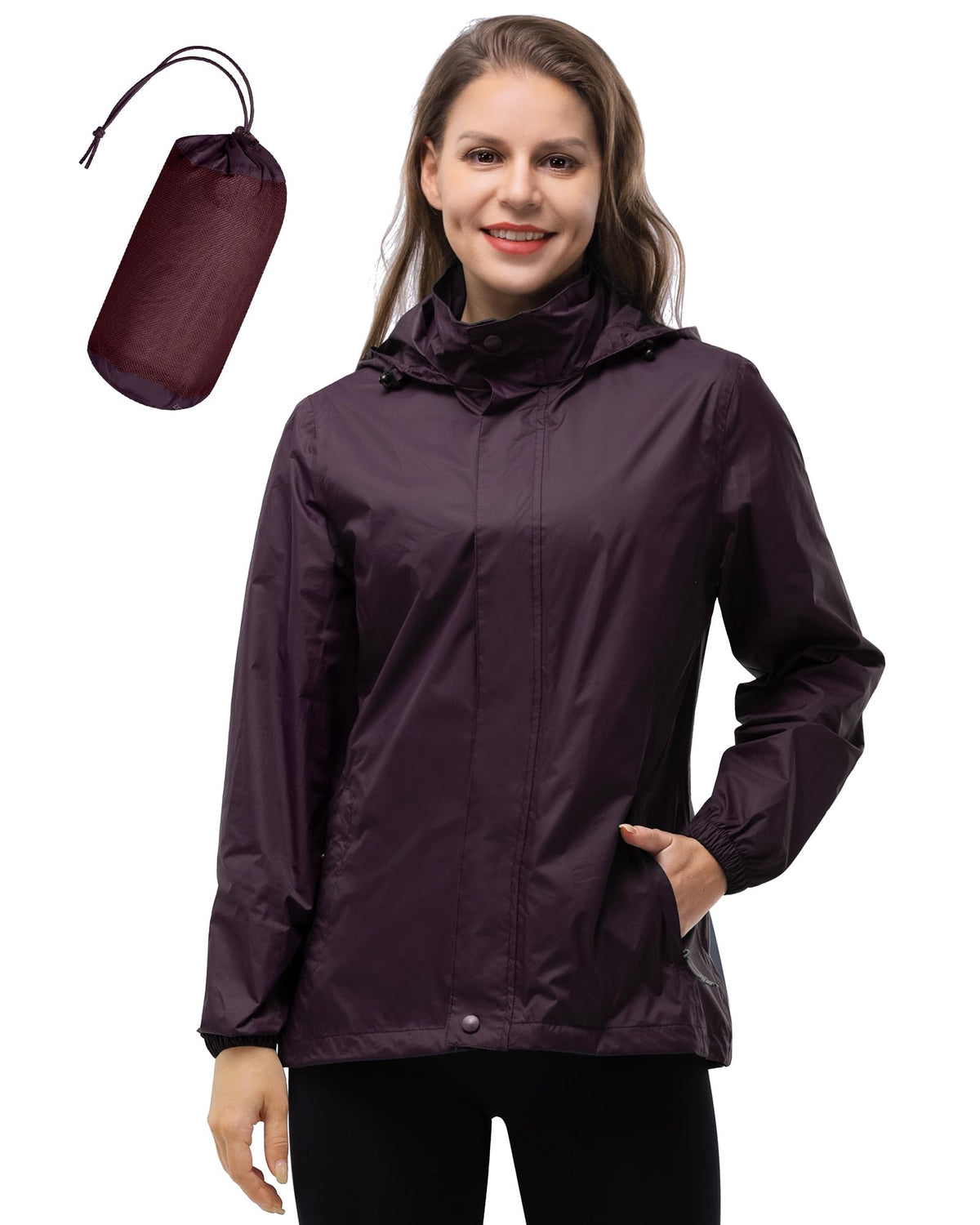 Women's Lightweight Waterproof Packable Rain Jacket