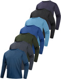 OYGSieg 6/7 Pack Men's Quick Dry Long Sleeve UPF50+ Sun Shirts