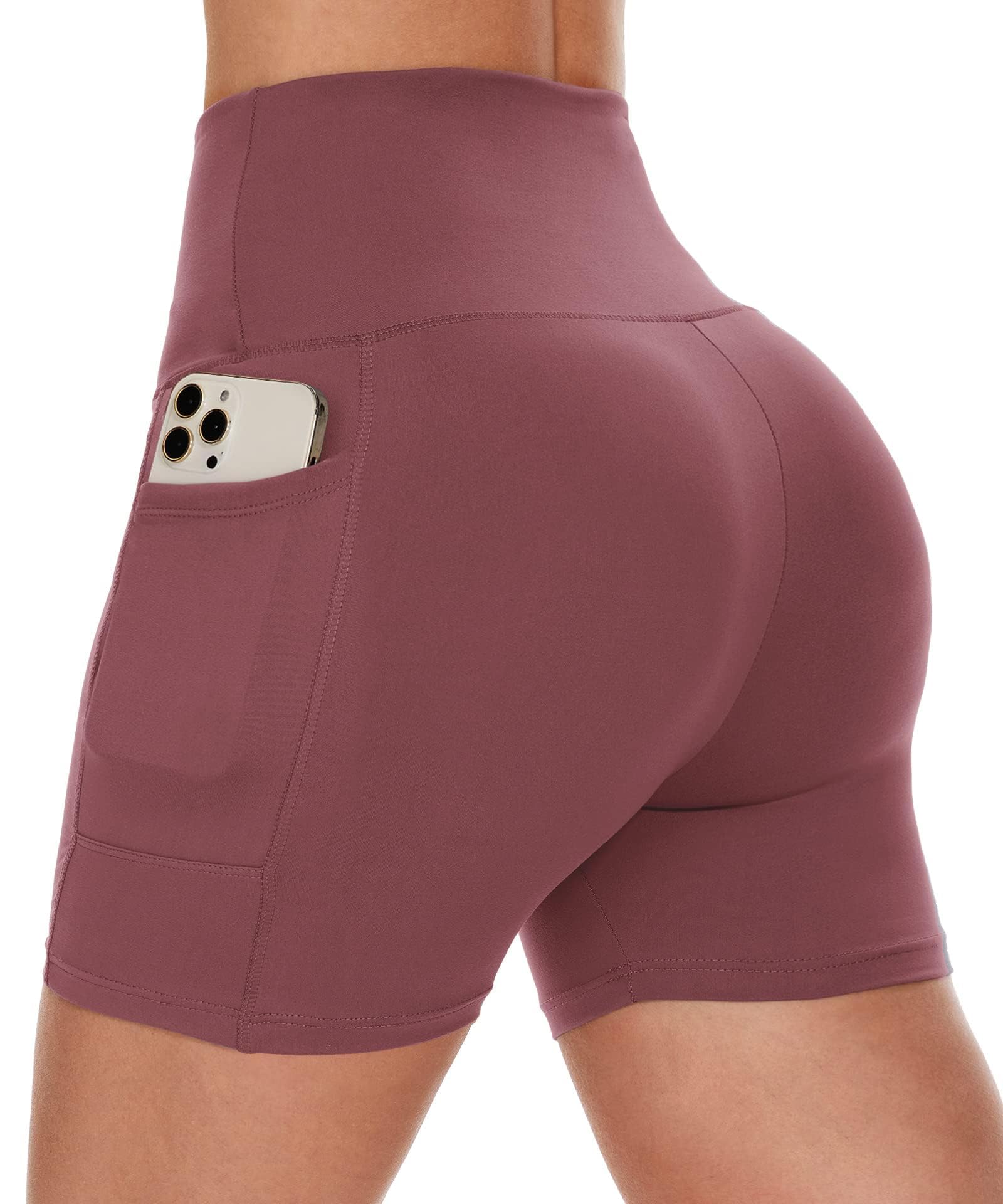 Women's High-Waist Biker Shorts with Pockets