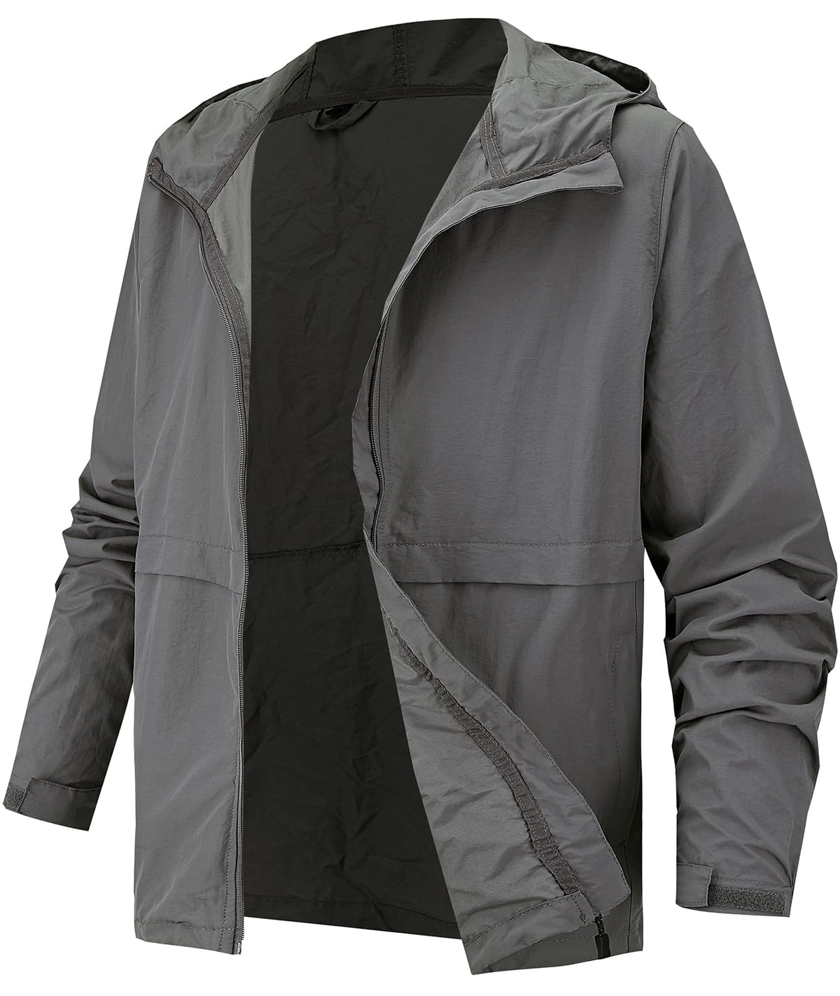 Men's Lightweight Packable Hooded Windbreaker Jacket