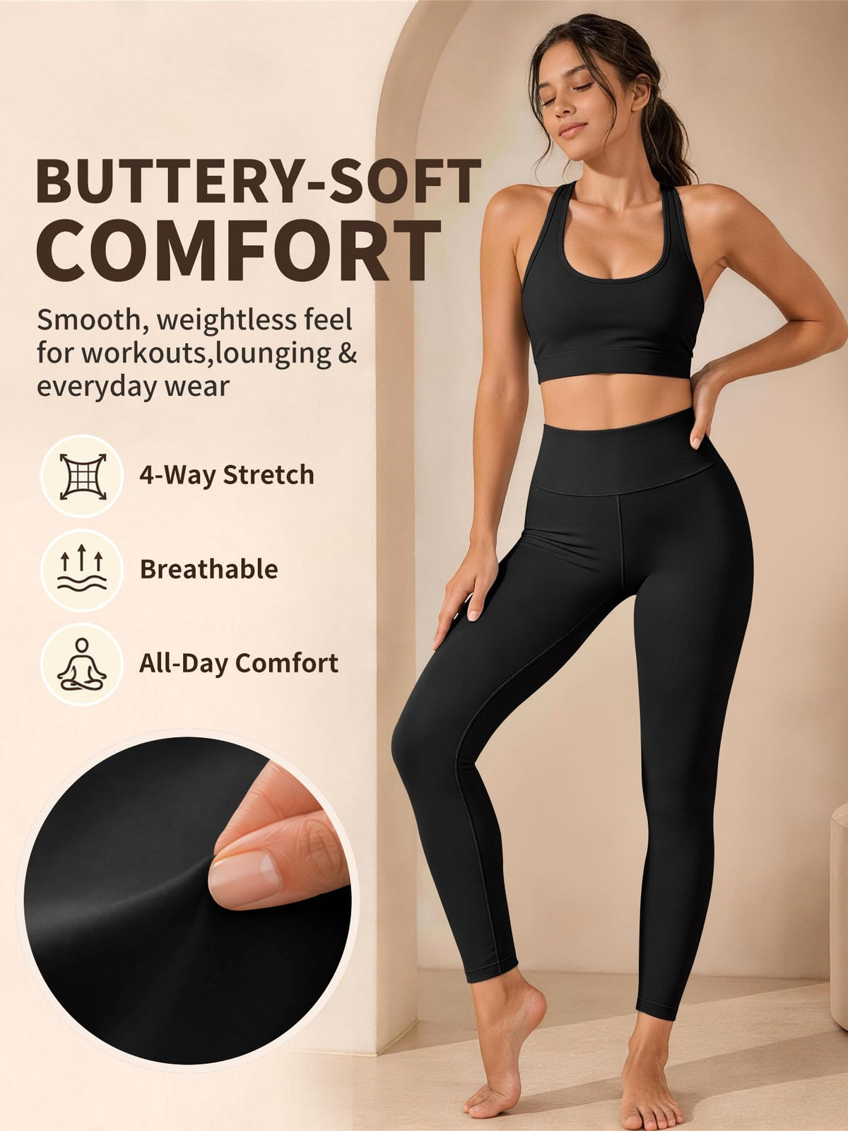 Women's High-Waist Buttery-Soft Full-Length Yoga Leggings