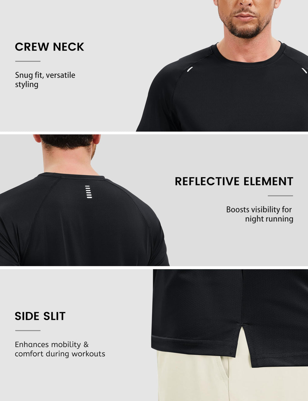 TACVASEN Men's Workout Shirts Dry Fit Mesh Short Sleeve Athletic T-Shirts