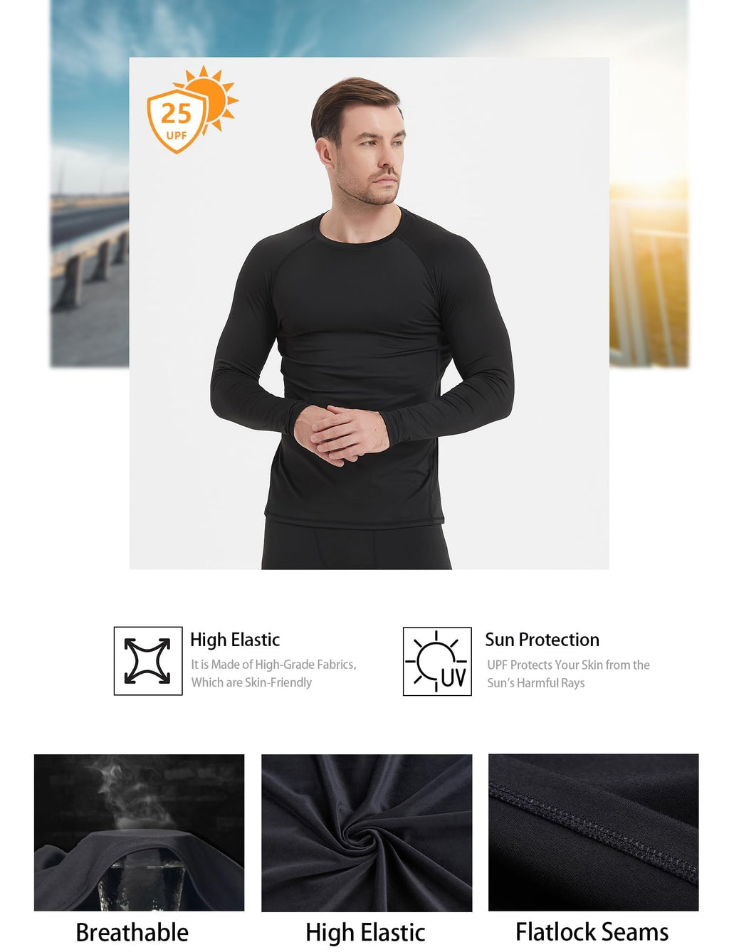 Men's Multi-Pack Long-Sleeve Compression Training Shirts