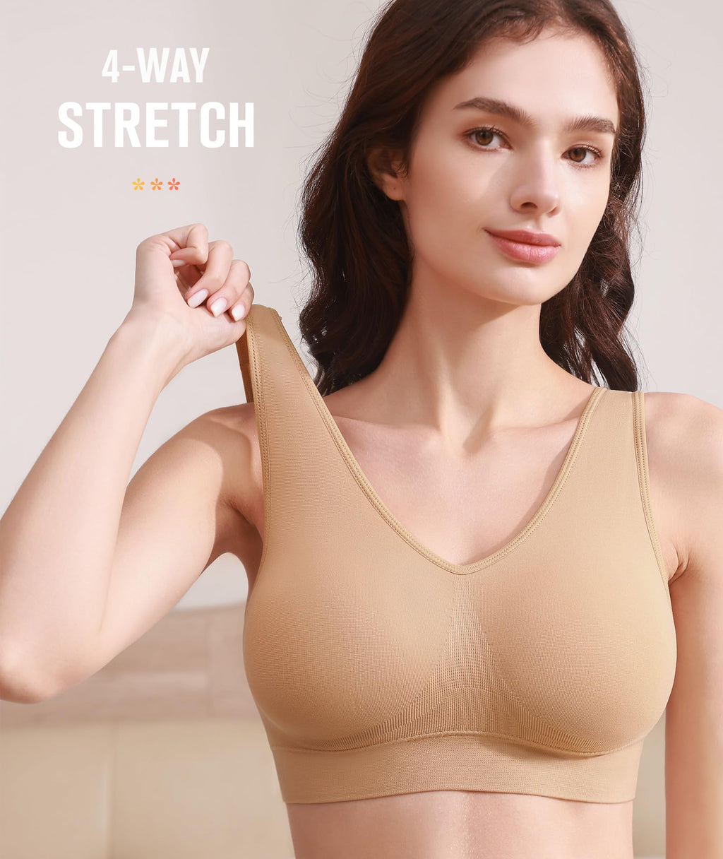 Women's Seamless Sports Bra with Removable Pads