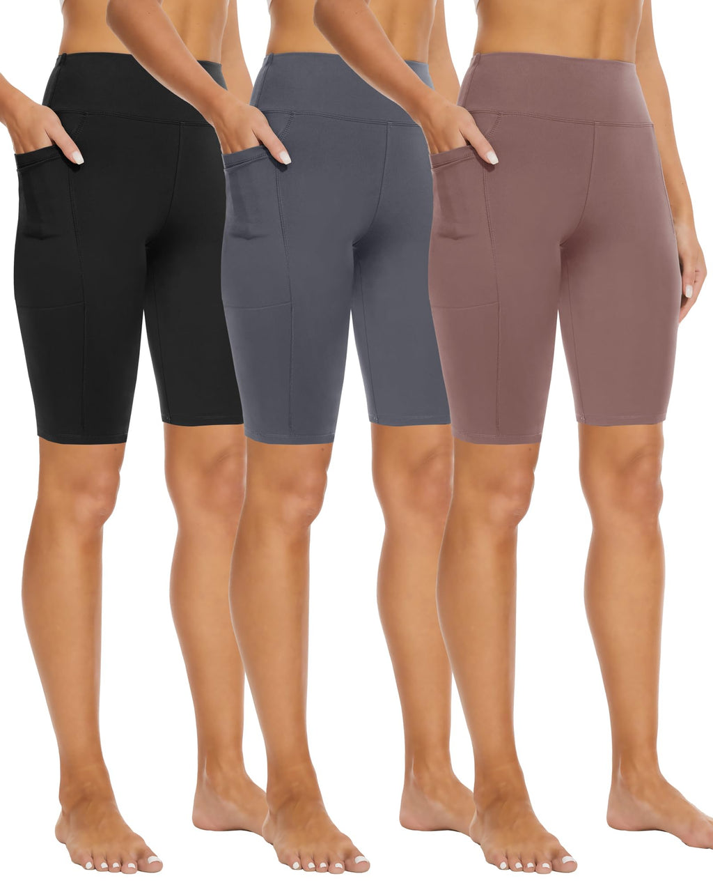 Women's 3-Pack High-Waist Tummy-Control Biker Shorts
