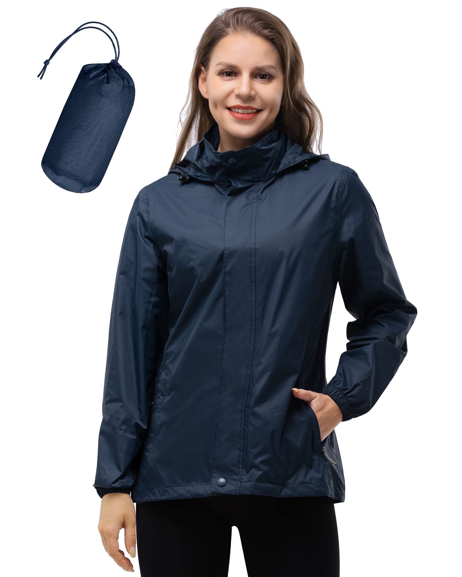 Women's Lightweight Waterproof Packable Rain Jacket