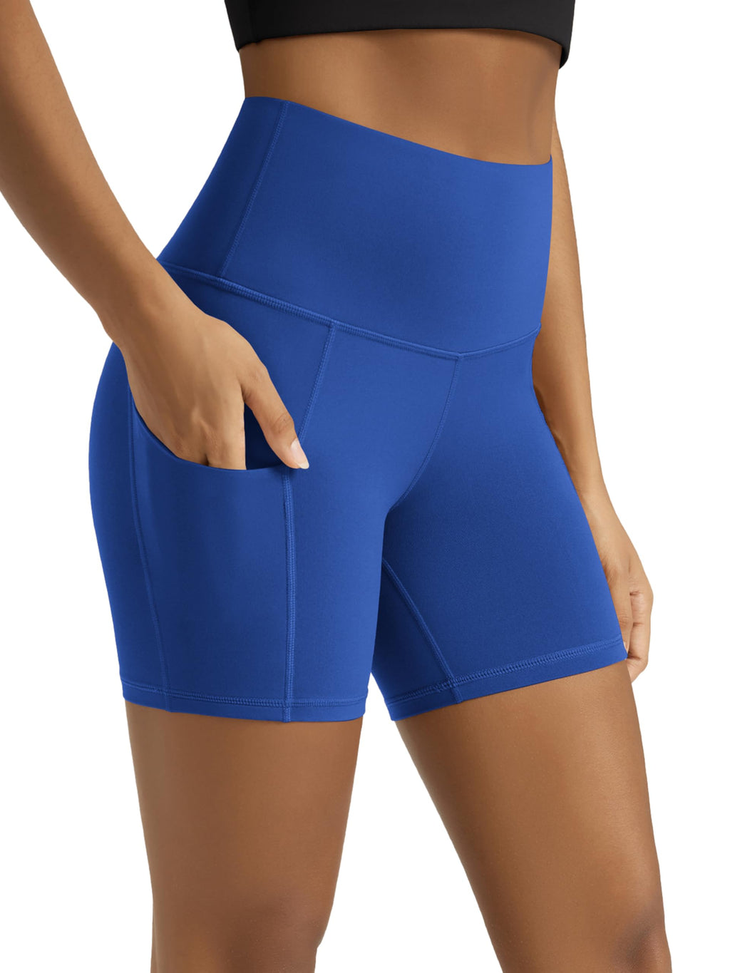 Women's High-Waist Tummy-Control Biker Shorts with Pockets