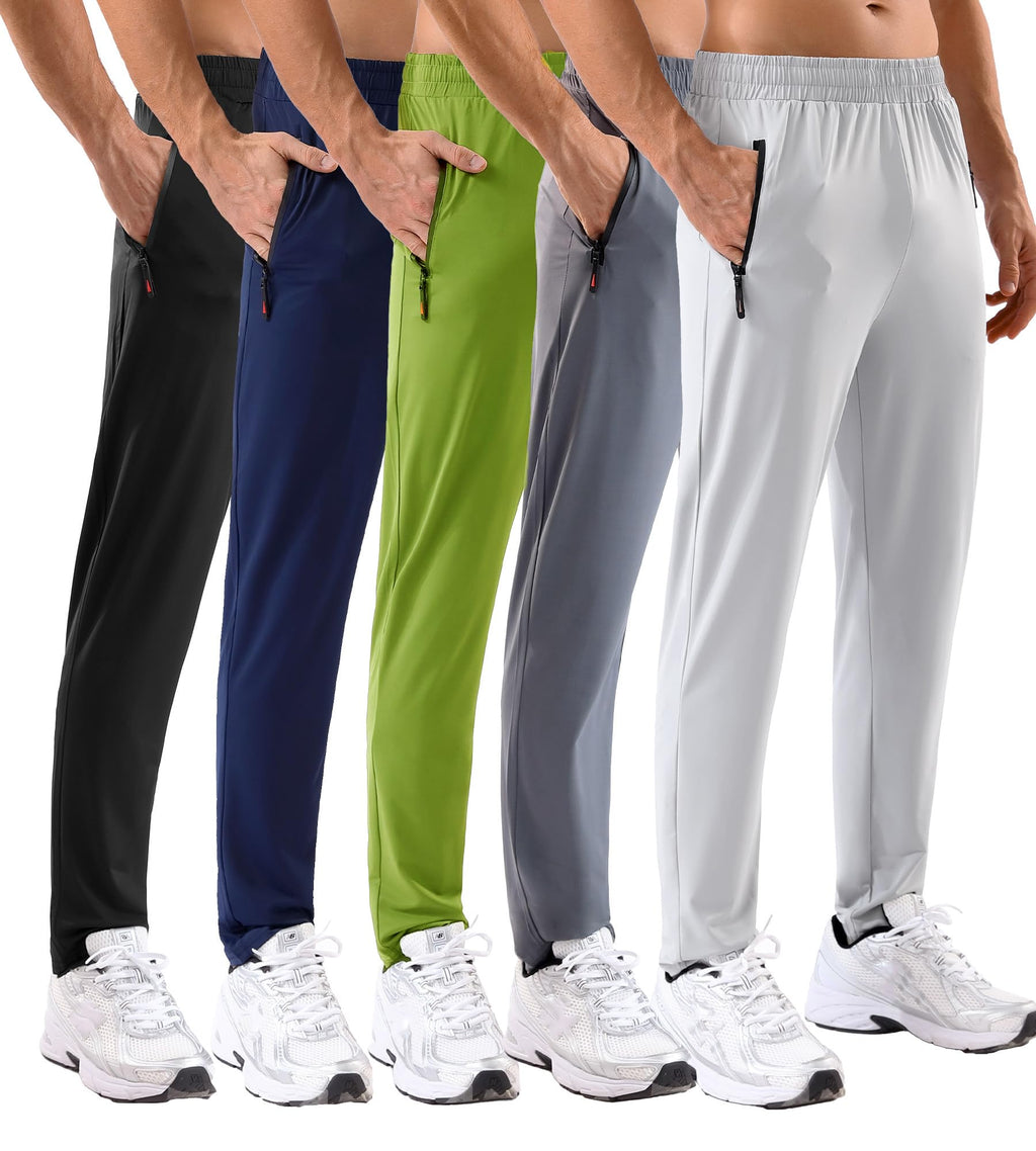 Men's Lightweight Stretch Joggers with Zipper Pockets