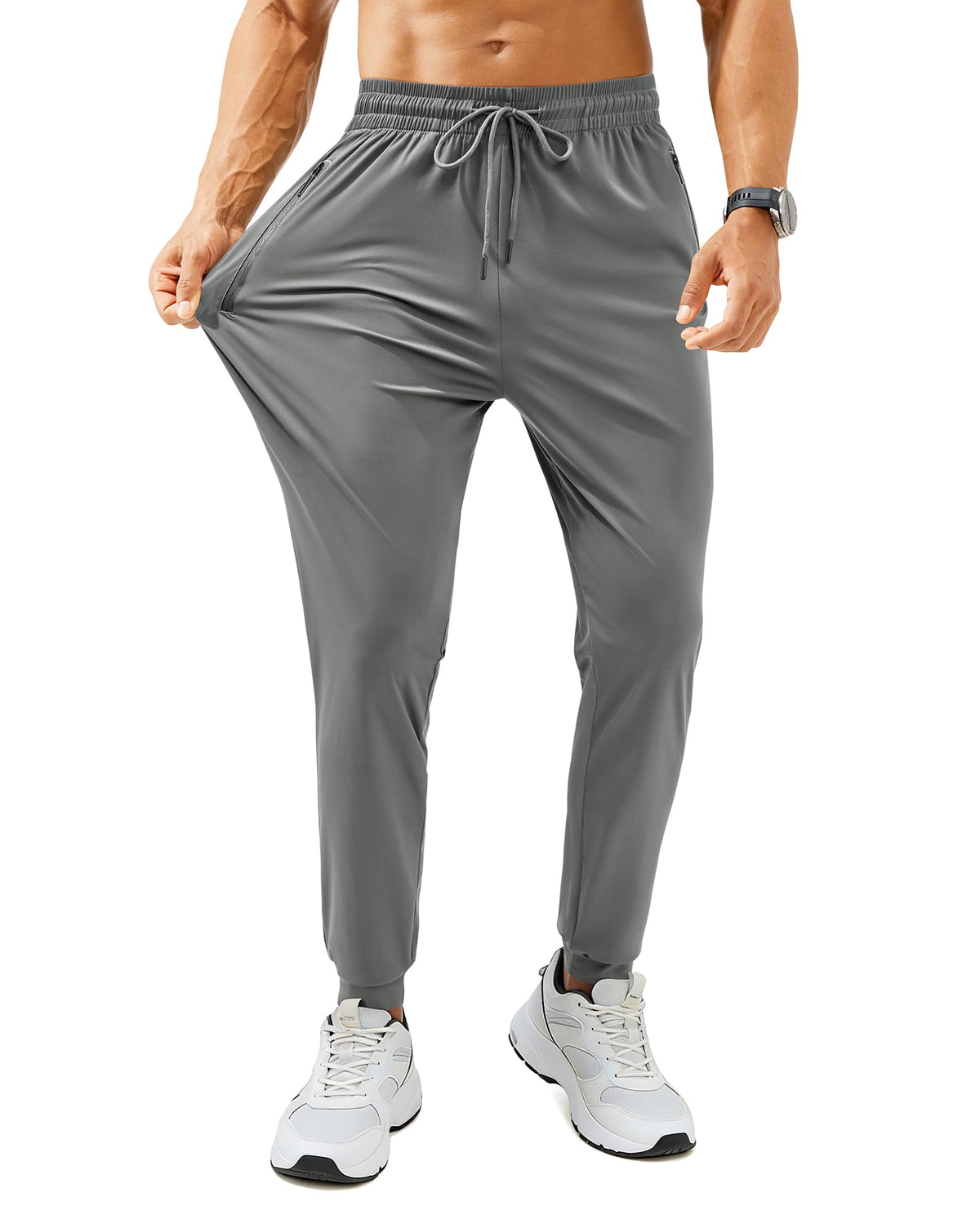FOGFIRE Mens Sweatpants with Zipper Pockets Lightweight Athletic Joggers for Workout Running Gym Track Casual Wear