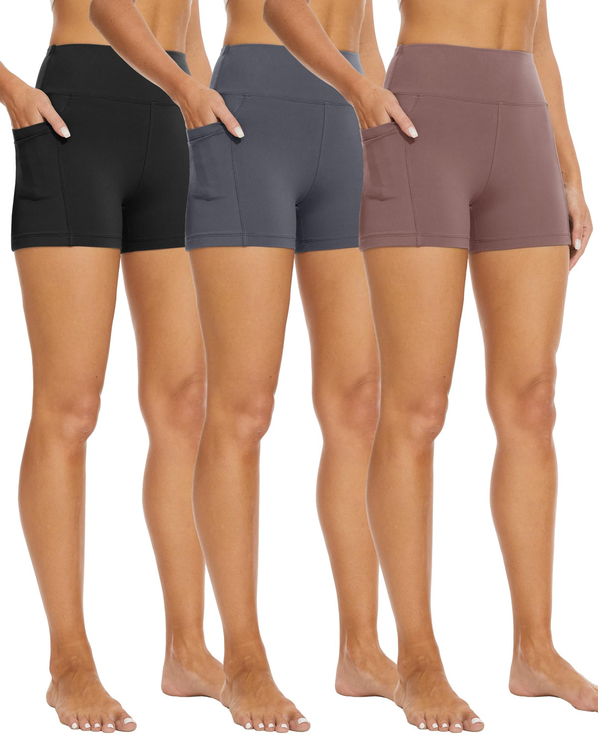 Women's 3-Pack High-Waist Tummy-Control Biker Shorts