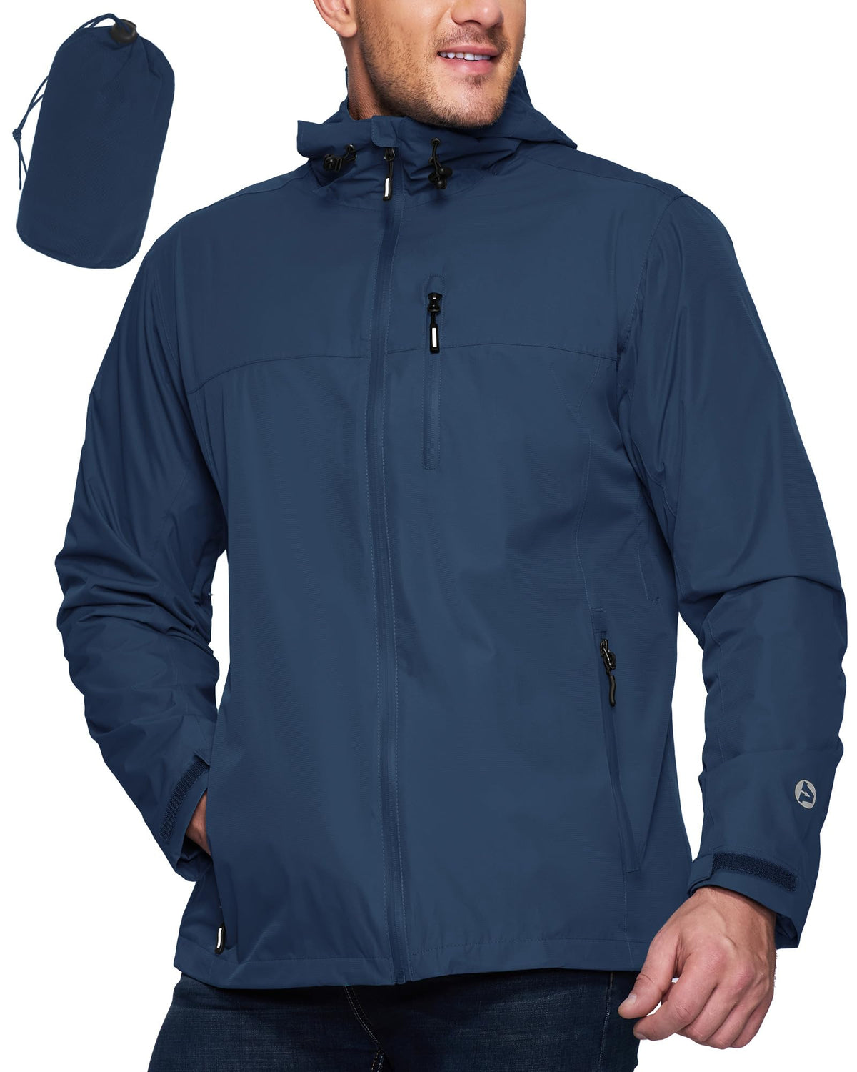 Men's Waterproof Lightweight Packable Rain Jacket